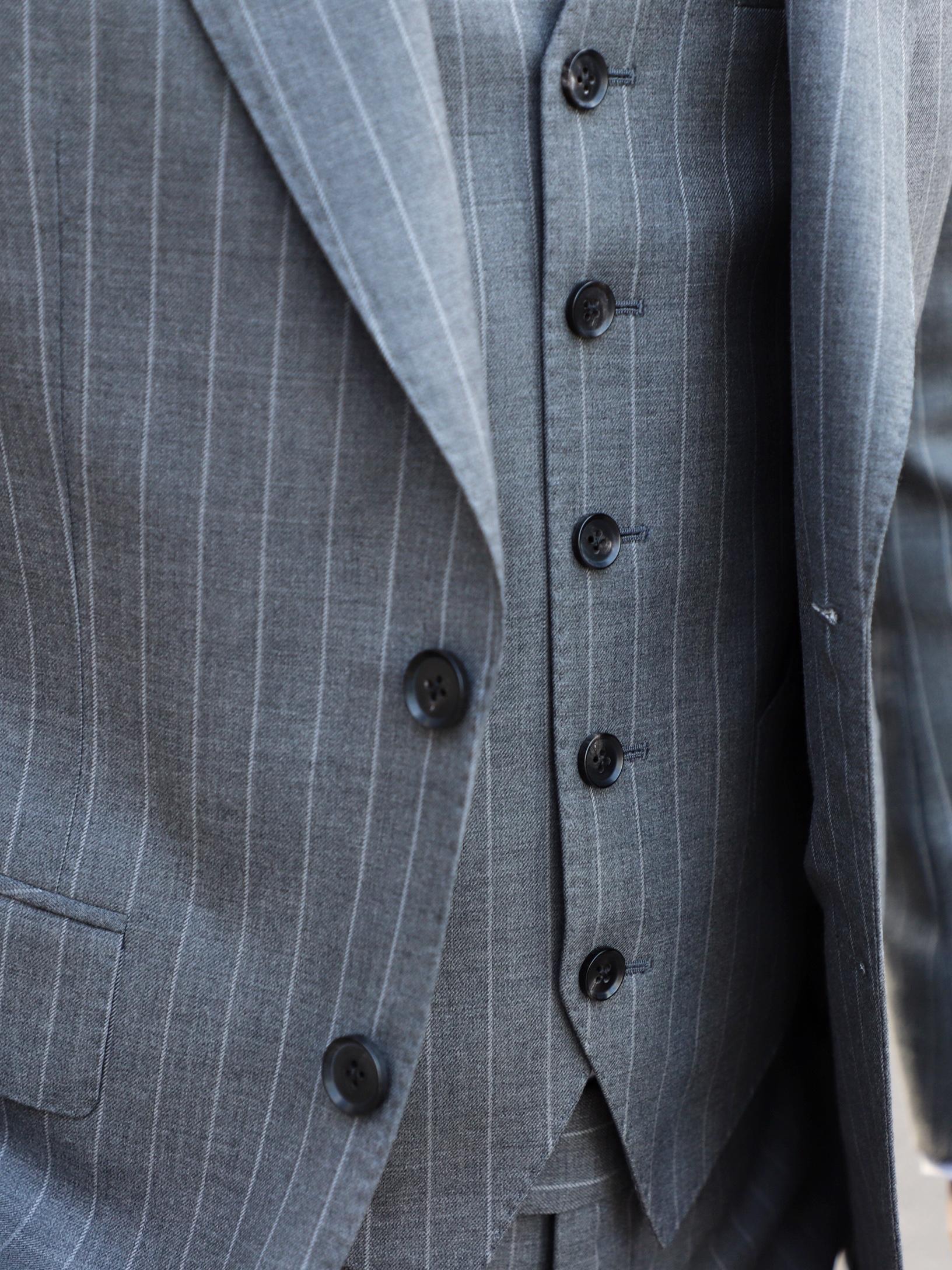 商务西服|婚礼西服|灰色条纹三件套