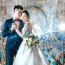 蓝色简约新中式婚礼超流行
