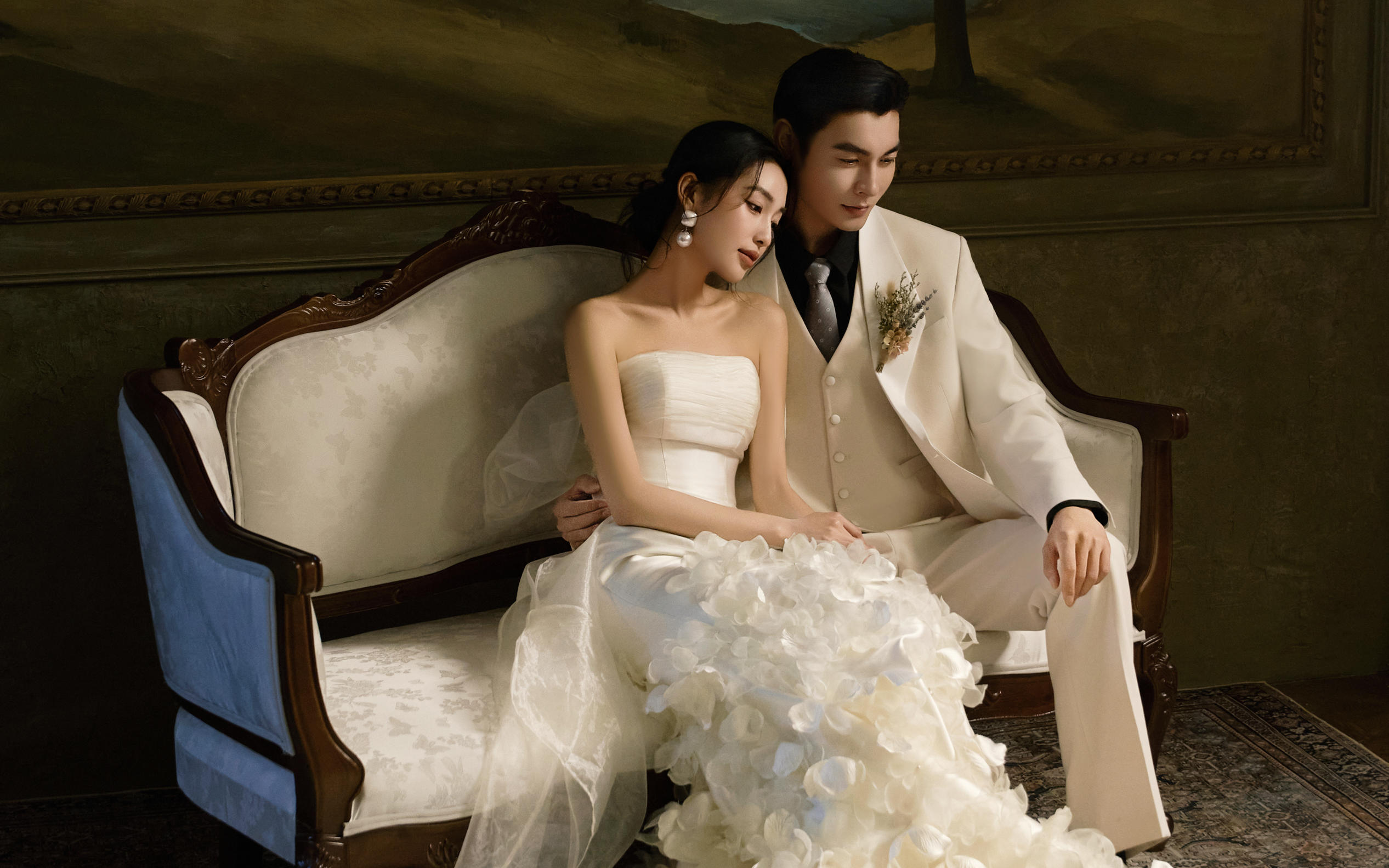 复古油画婚纱照美到窒息✨