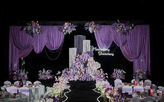 【喜来也婚典】粉紫色浪漫布幔线帘婚礼