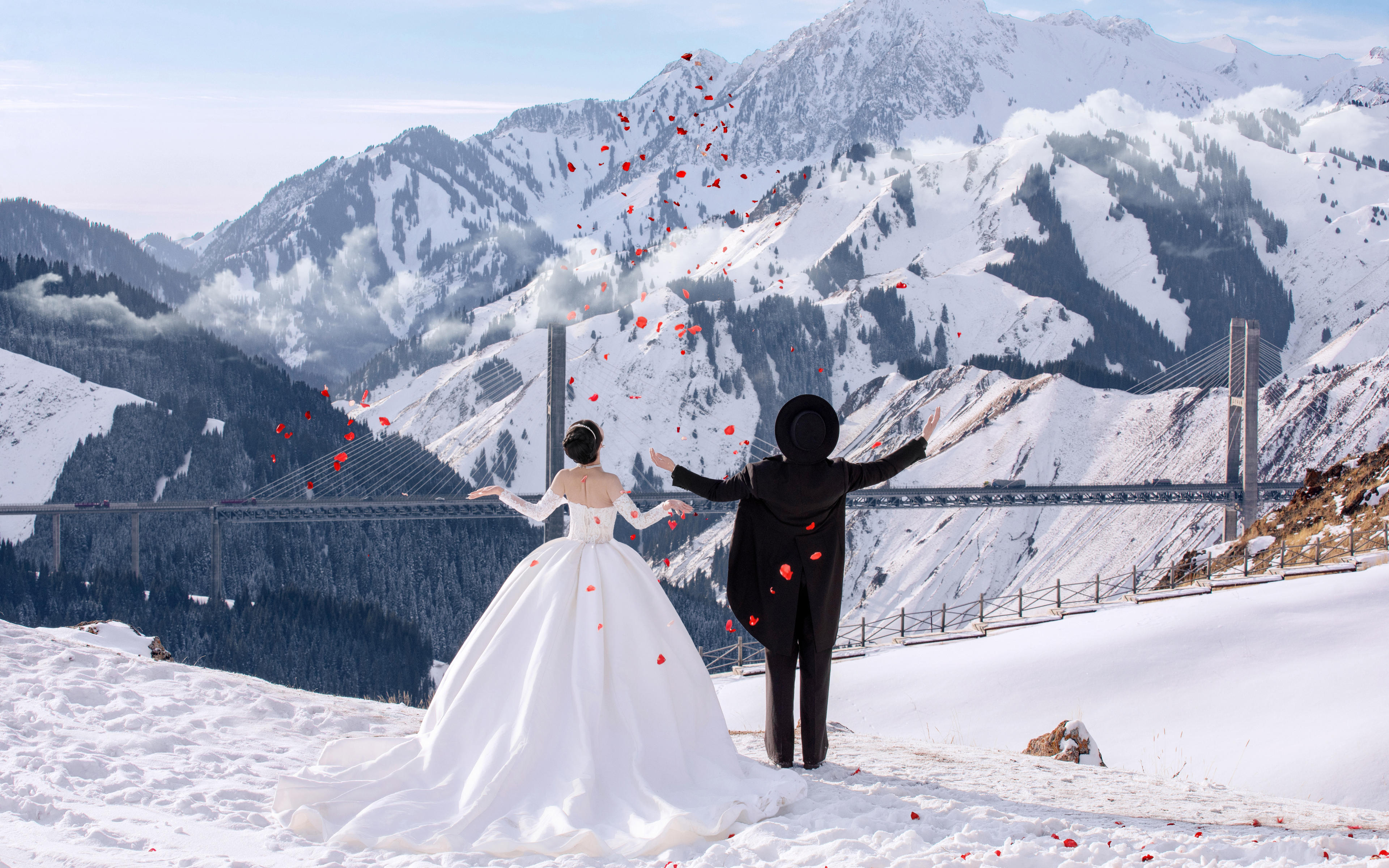 雪国的自由与热烈✨太爱这组婚纱照啦！