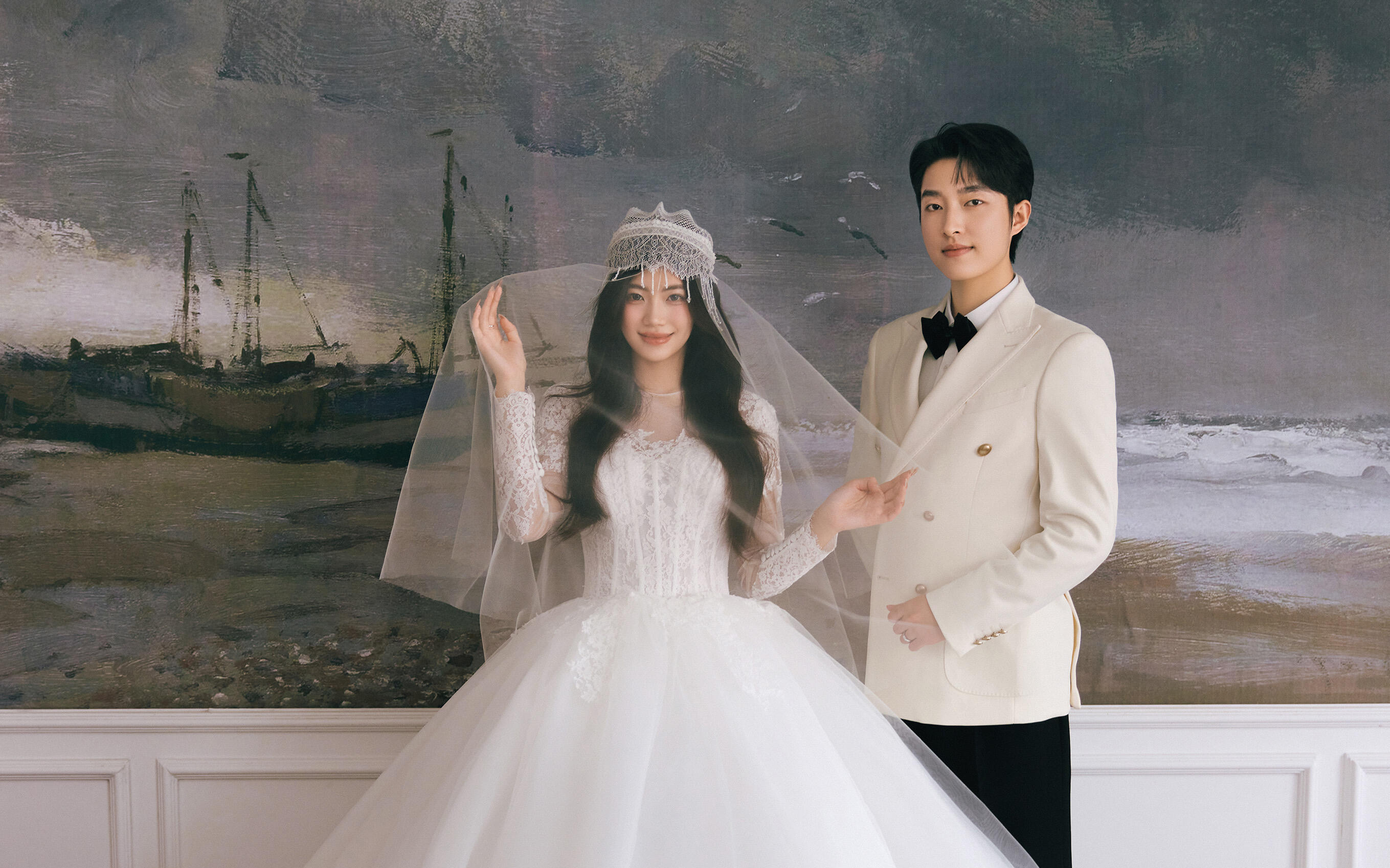 法式復(fù)古油畫婚紗照??