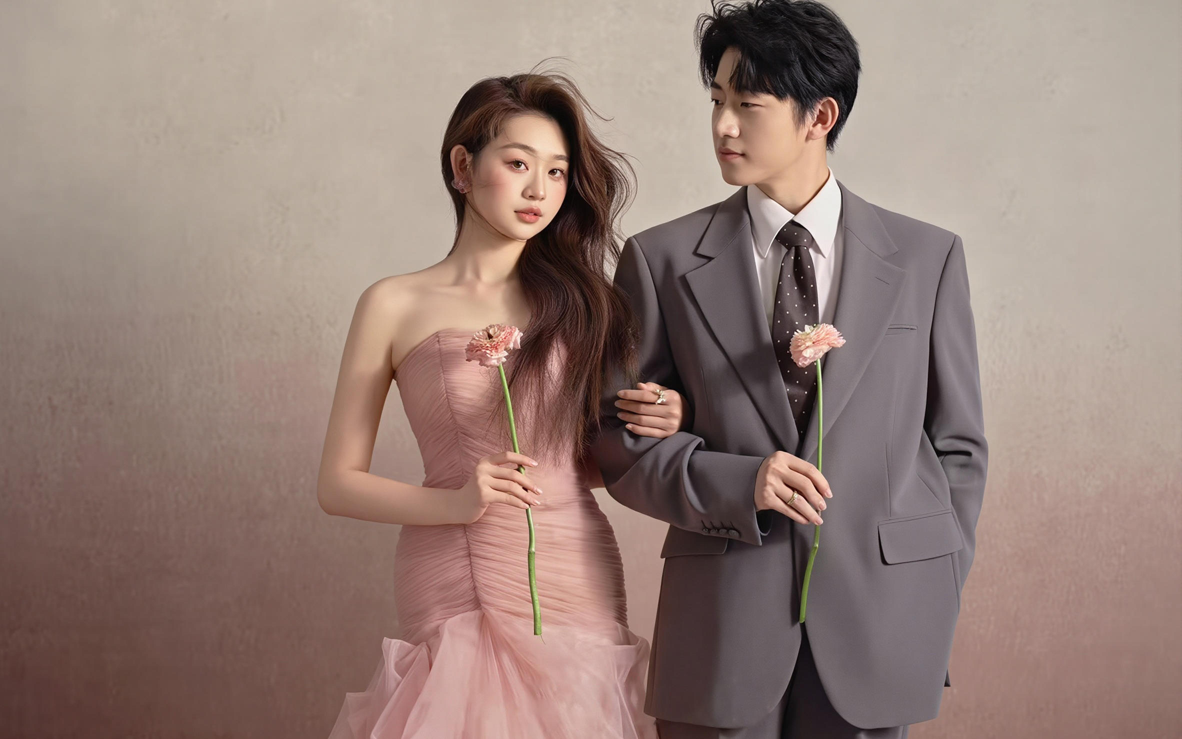 甜美俏皮室內(nèi)油畫系列婚紗照