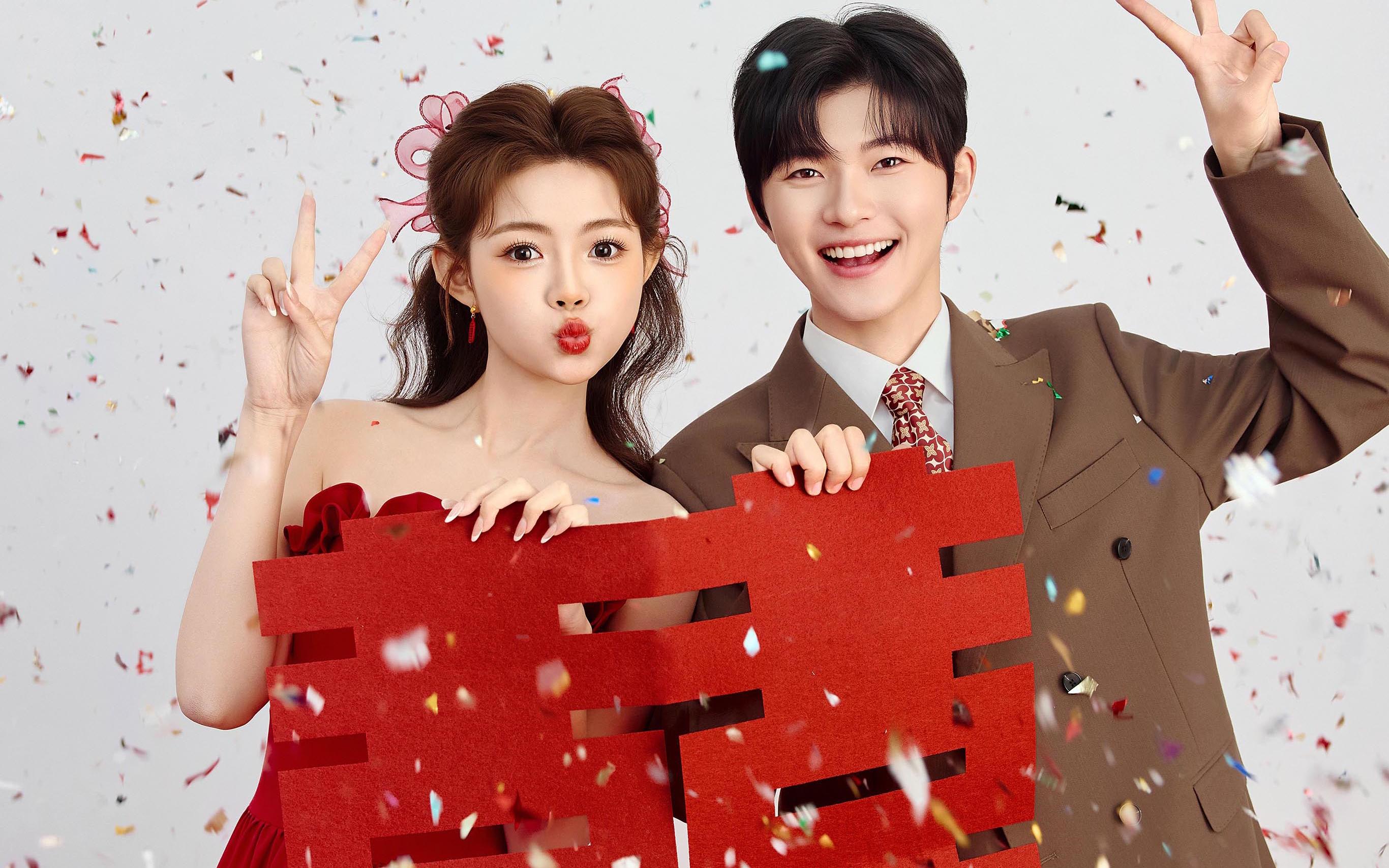 官宣幸💗福满分的红色喜嫁婚纱照