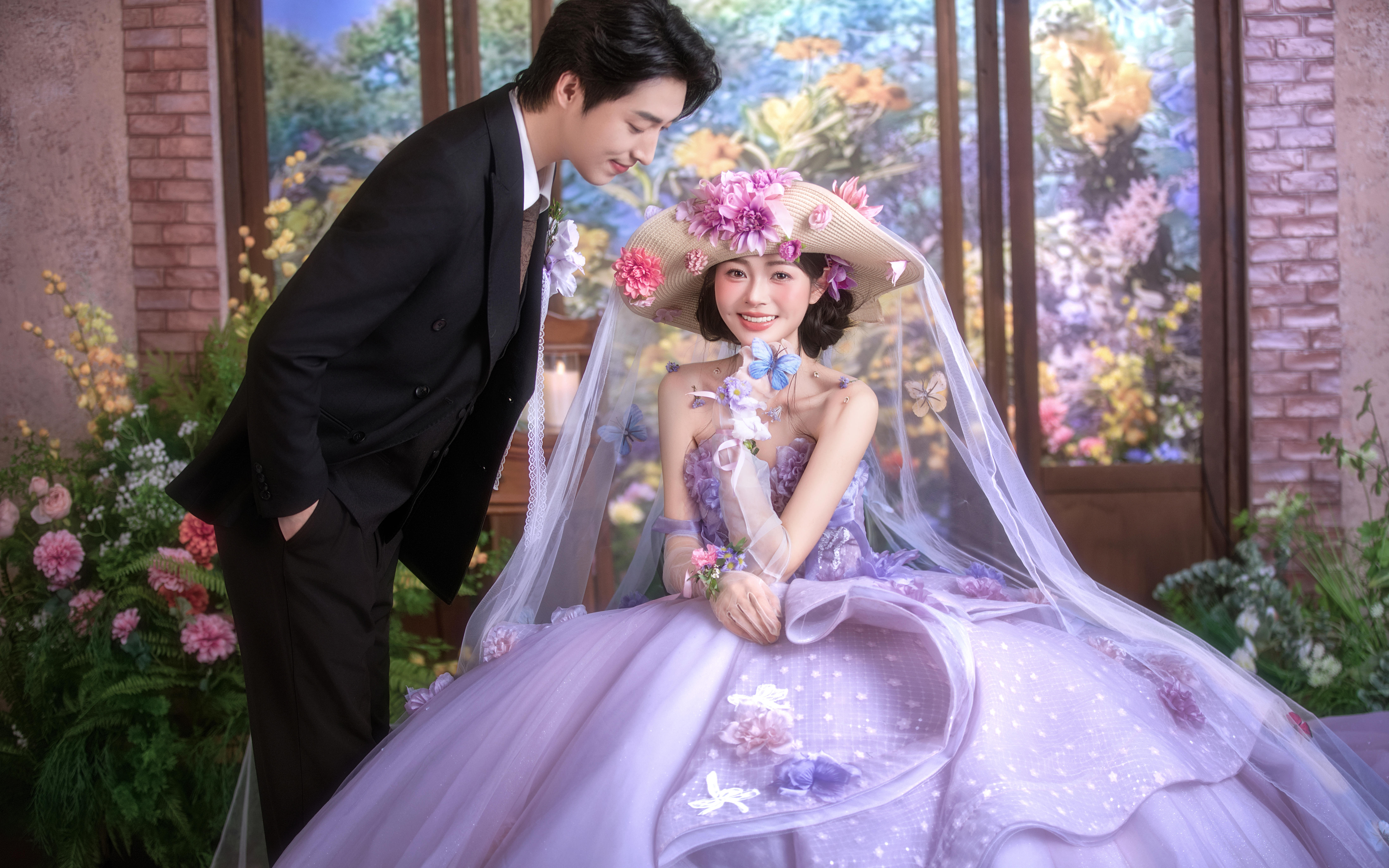 内景 l 法式花房秘境🦋我的婚纱照也太梦幻了‼