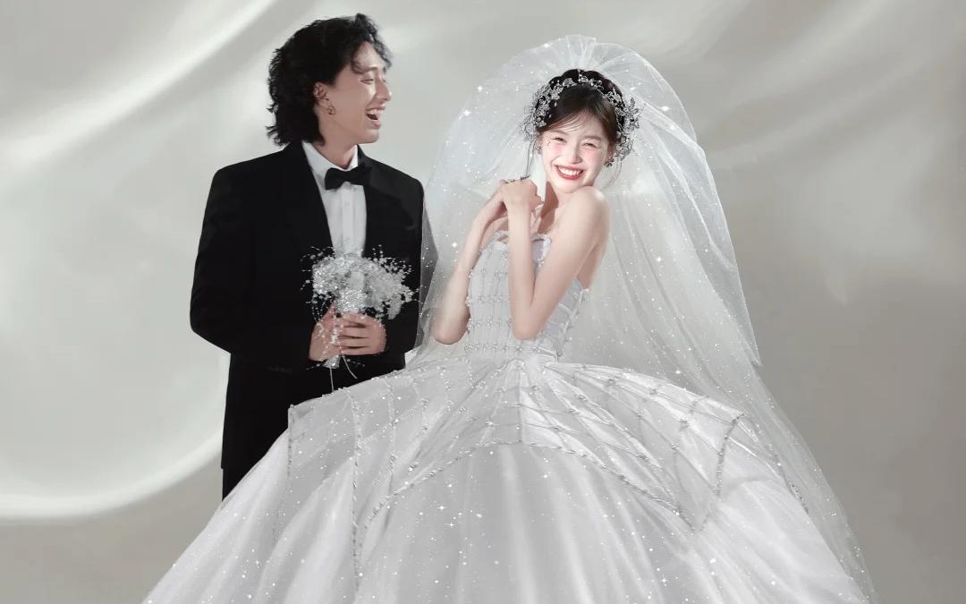 极简婚纱照封神之作✨ 连发丝都闪着星光
