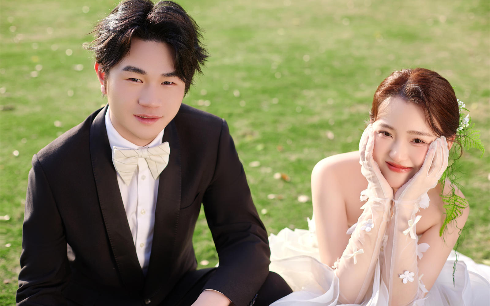 大口呼吸'清氧感婚纱照真的太适配每个新娘