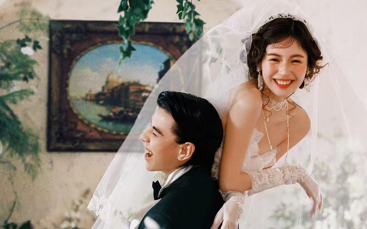 再夸一夸我的法式复古婚纱照！原图直出就很美