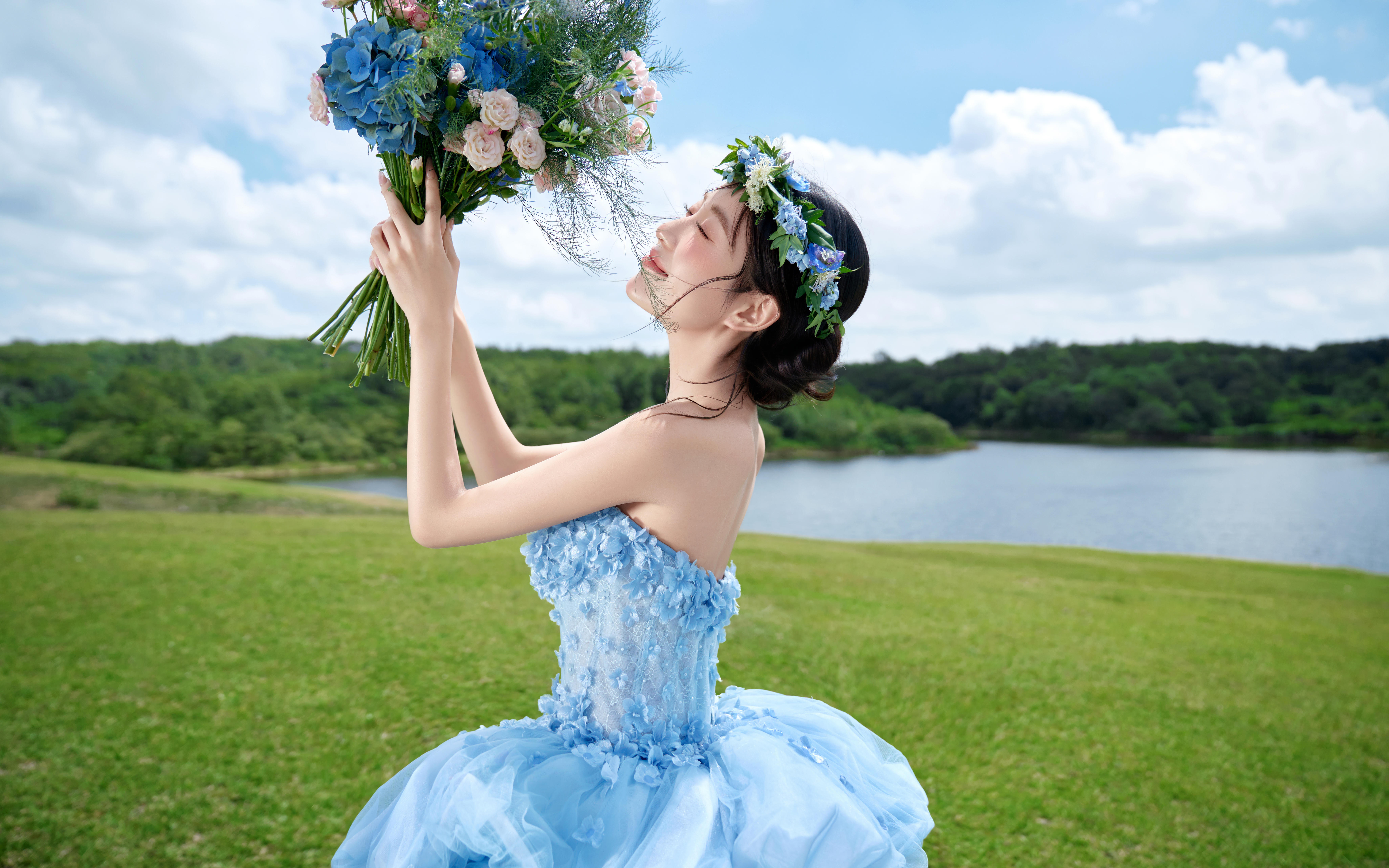 蓝色系花神公主！狠狠击中我的心巴上