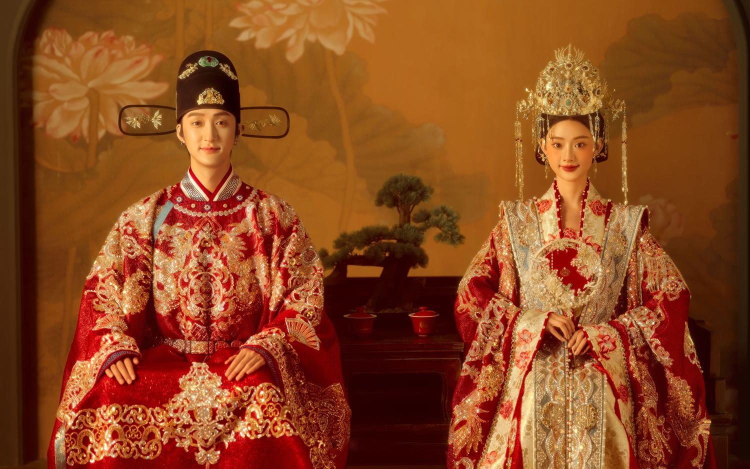 拍了心心念念的中式汉服婚纱照❤太喜欢了