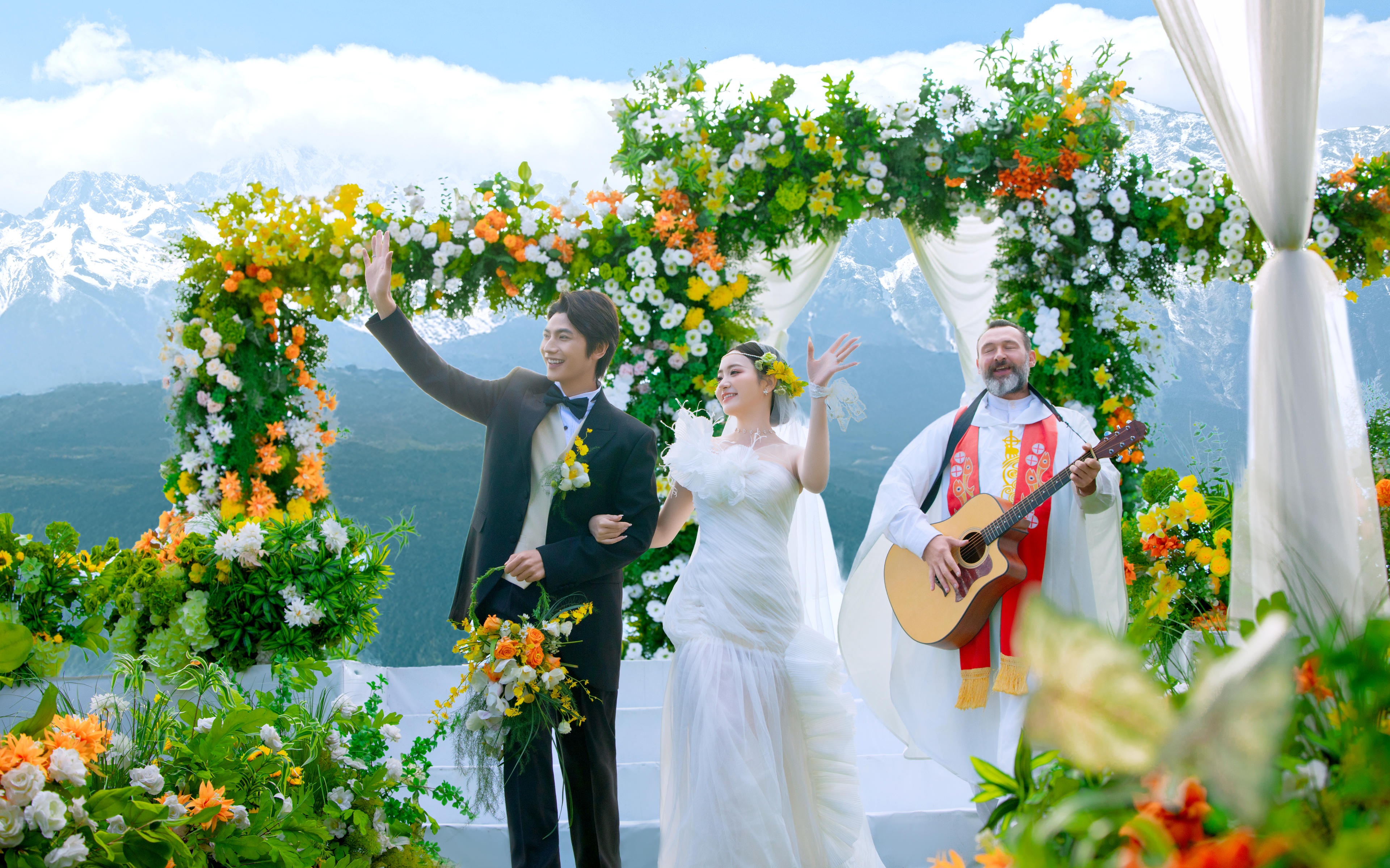 在雪山腳下辦一場(chǎng)韓式感婚禮真的太絕了