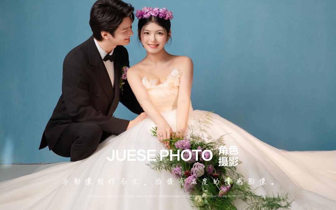 室內(nèi)清新花漾婚紗照，甜到心巴