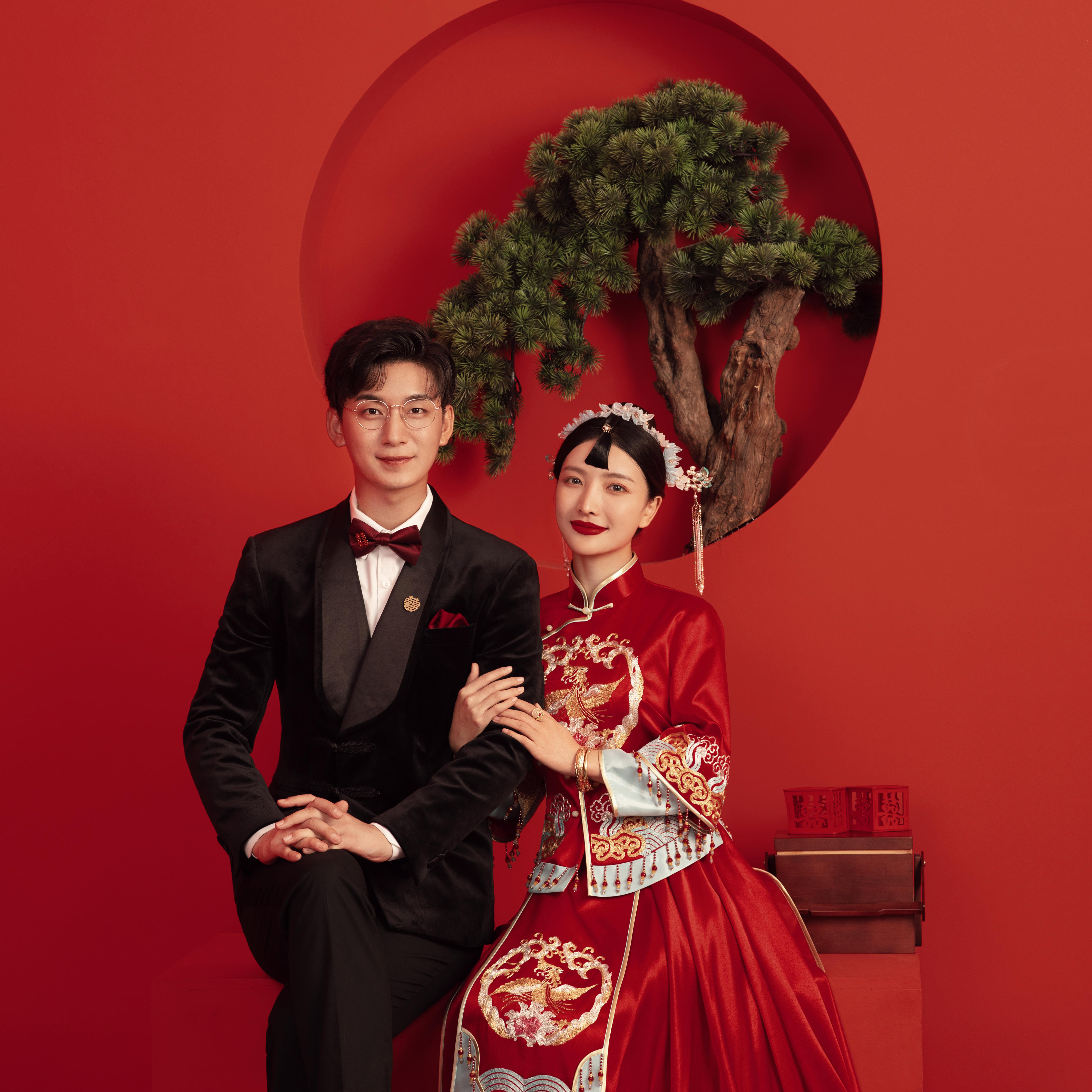 喜嫁风🏮高级中国红新中式‼秀禾婚纱照