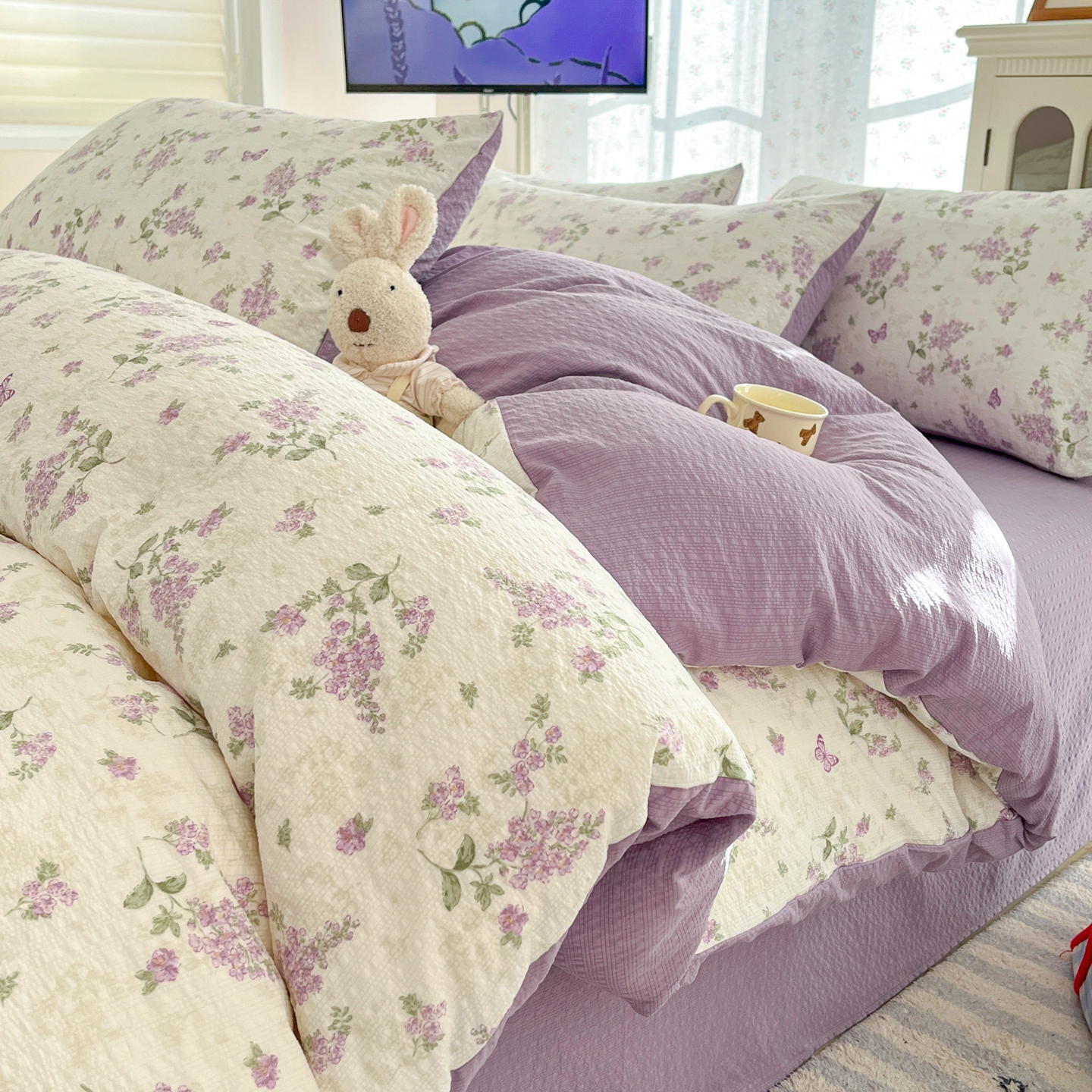 高克重泡泡紗四件套泡芙紗