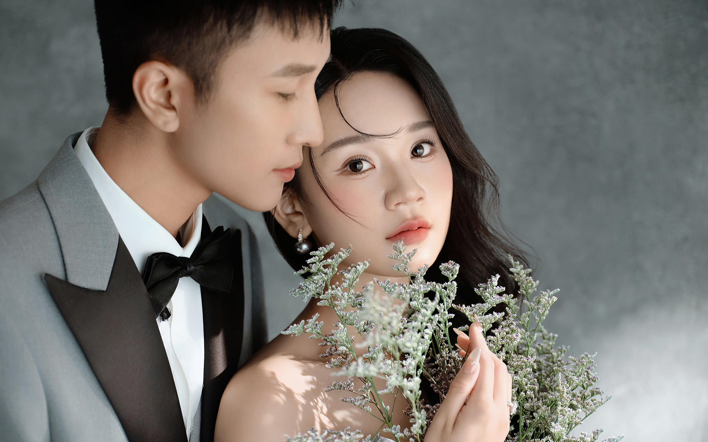 把婚纱照拍成莫兰迪油画💙高级灰主纱的仪式感