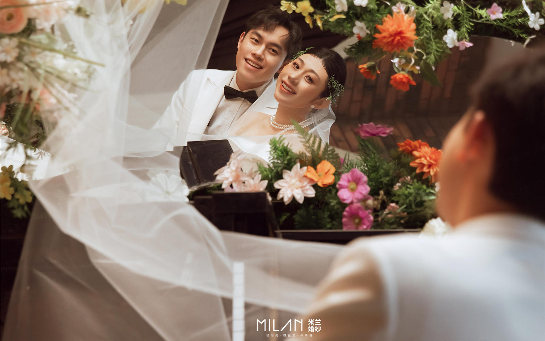 以钢琴为幕布💕我的法式复古婚照全是温柔