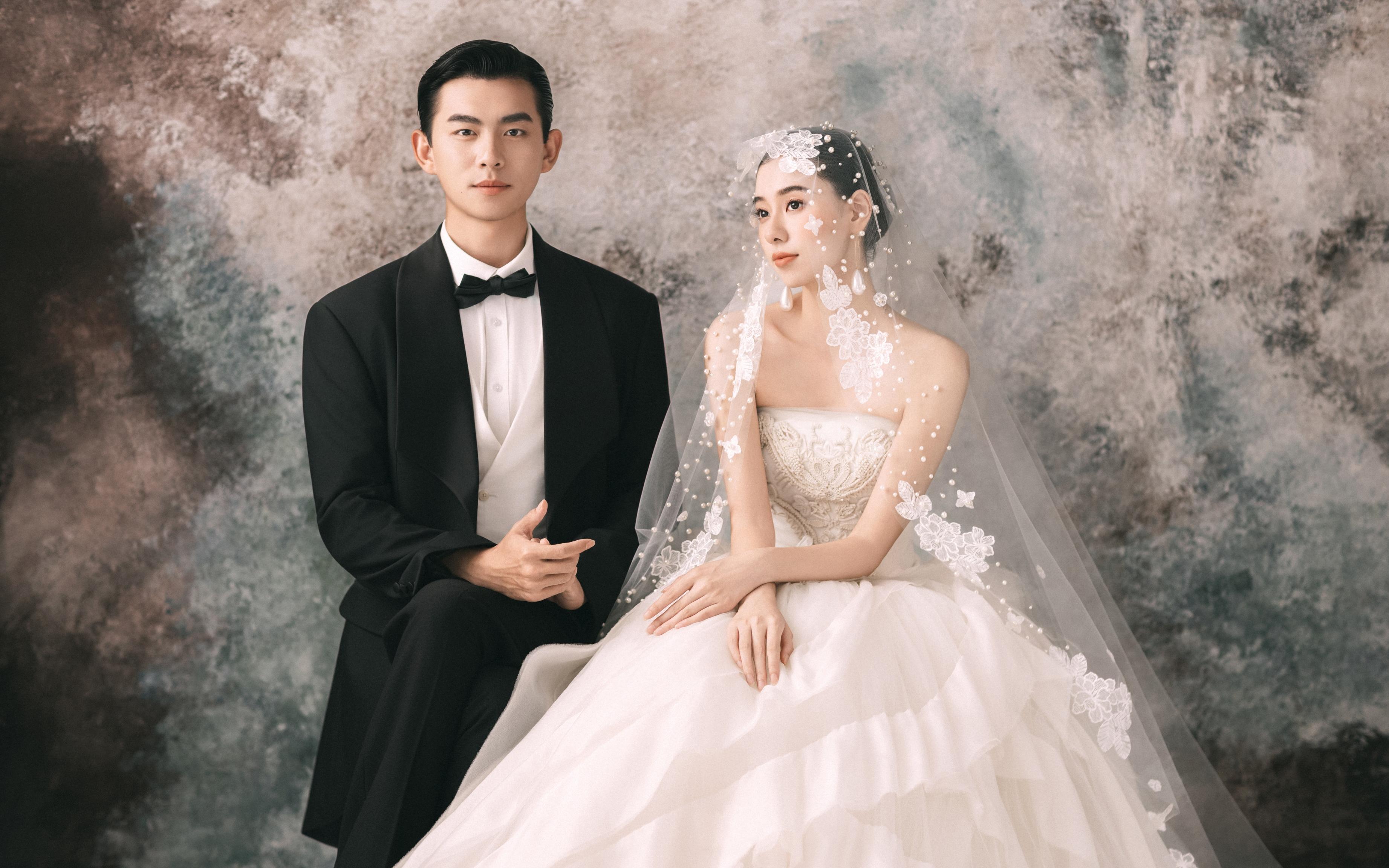油画质感的唯美高级婚纱照