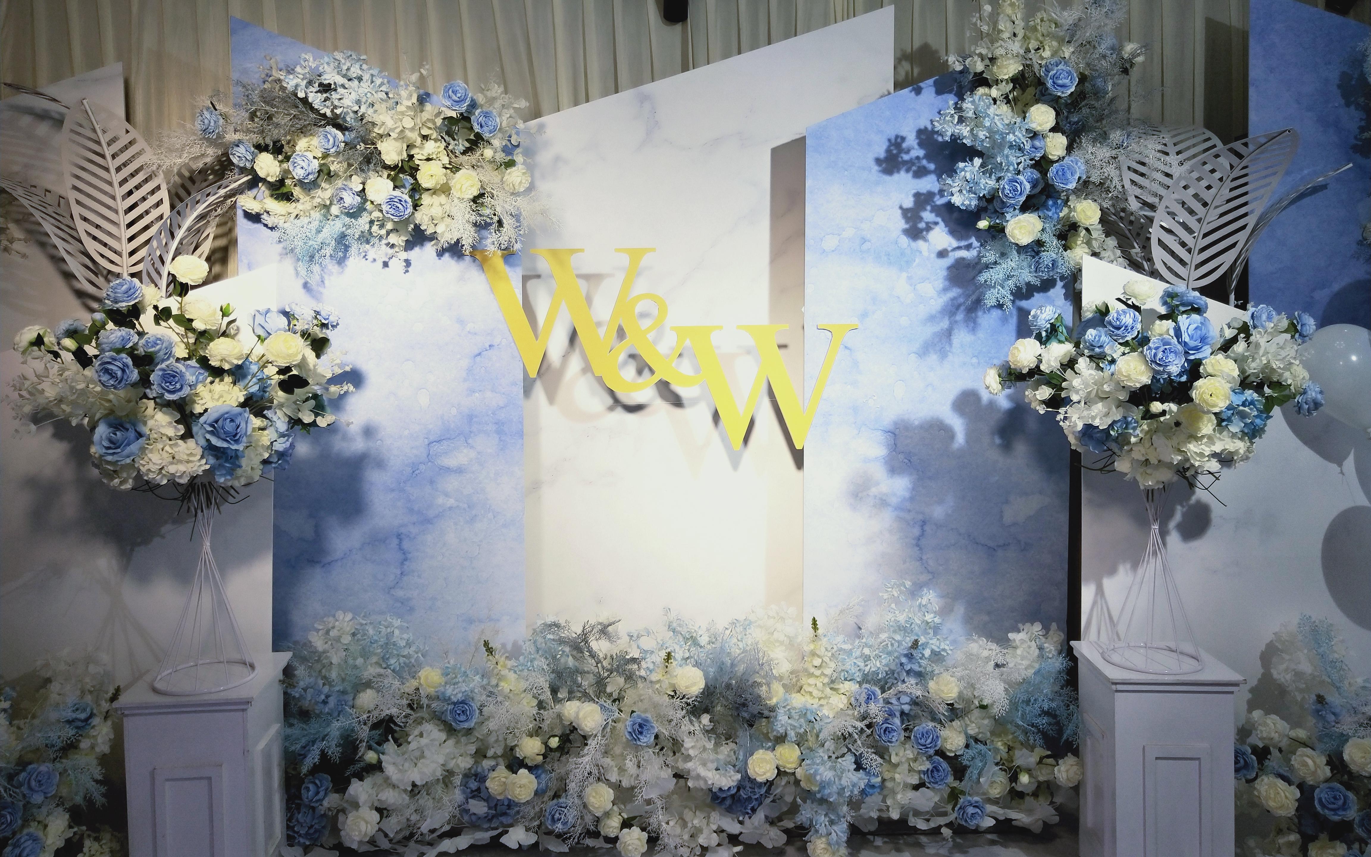 遂平县爱诺婚庆蓝色系婚礼现场