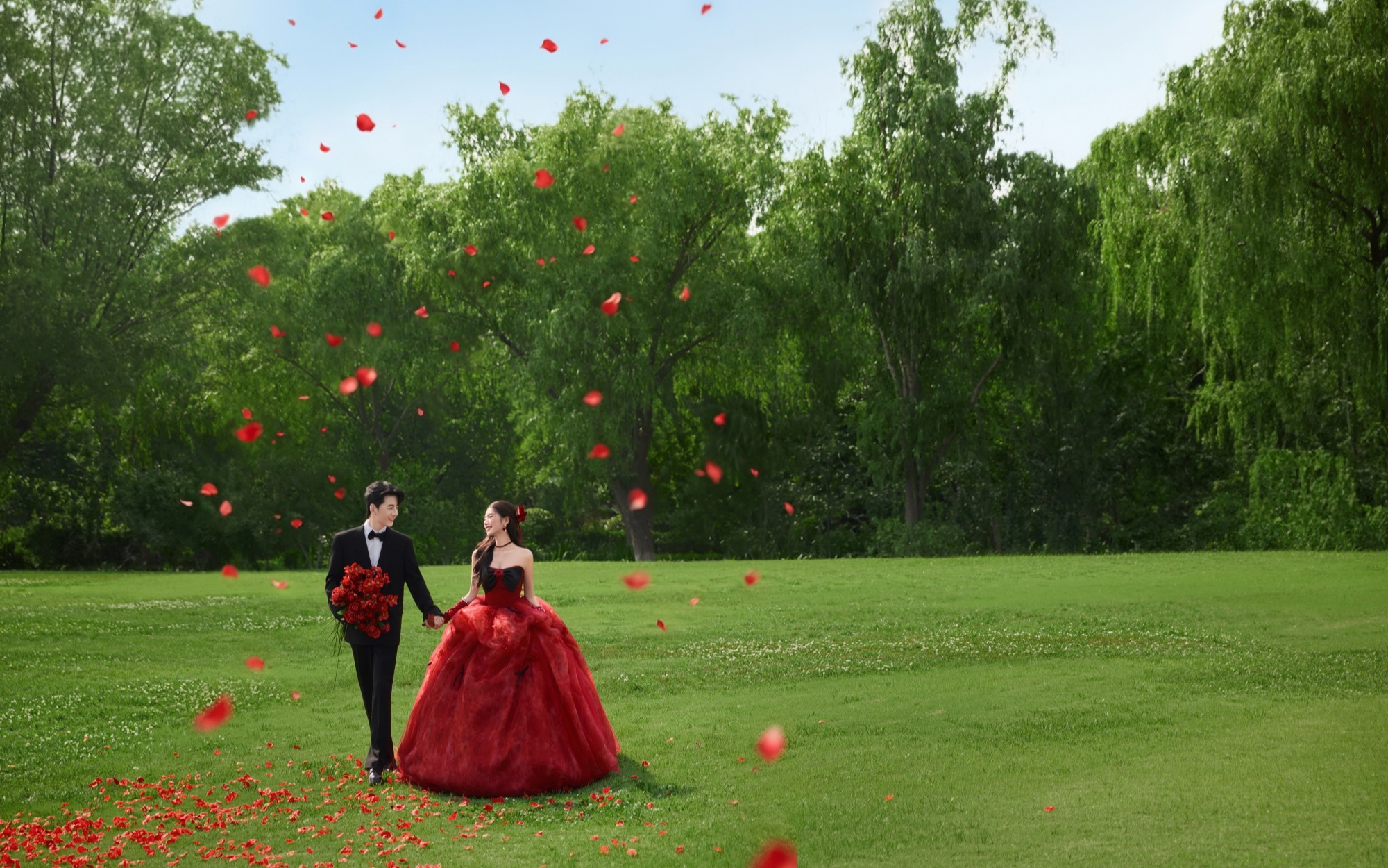 红色鲨疯啦‼️公主骑士的草坪婚纱照