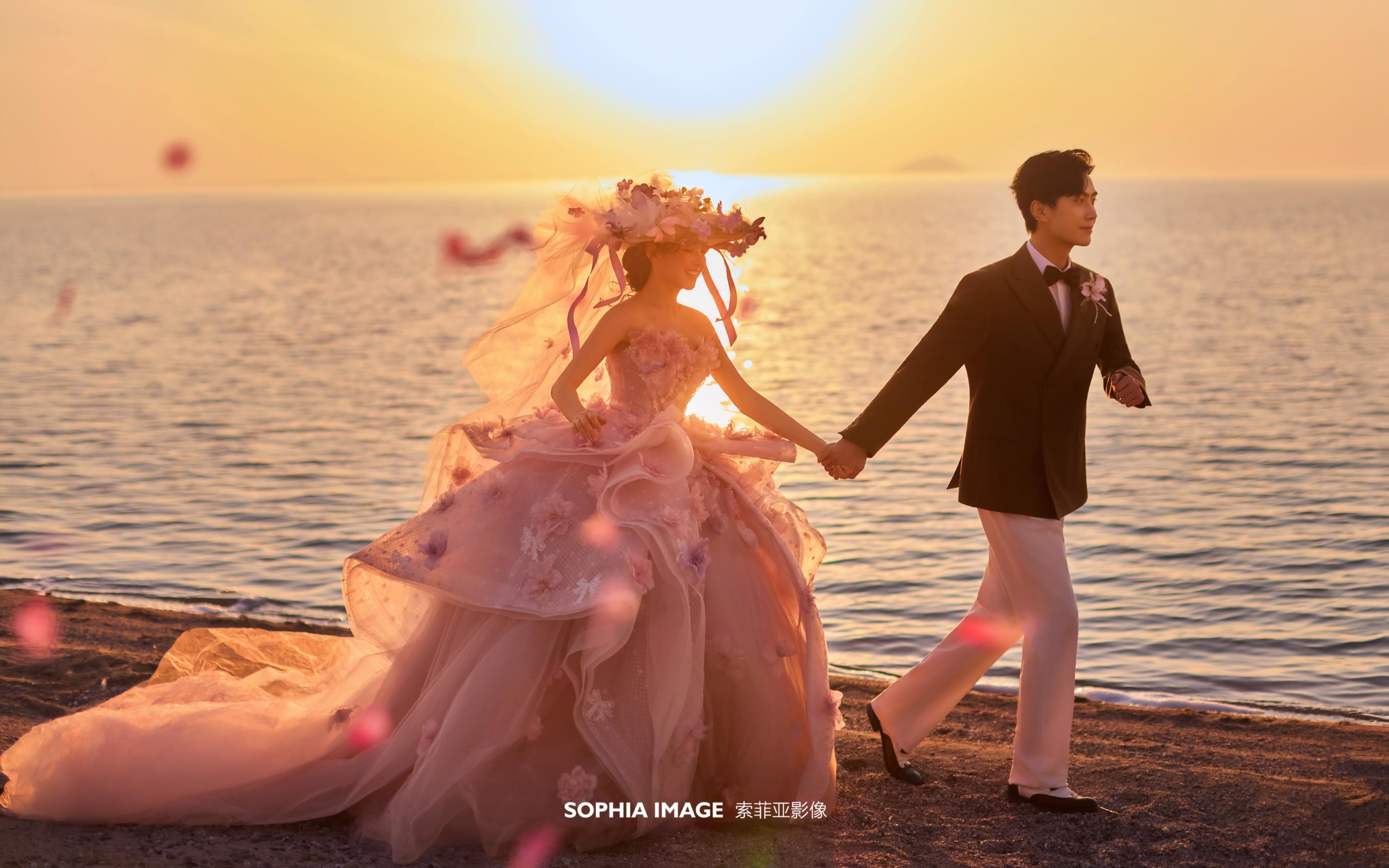 合肥备婚｜把晚霞穿在身上，海边落日婚纱照