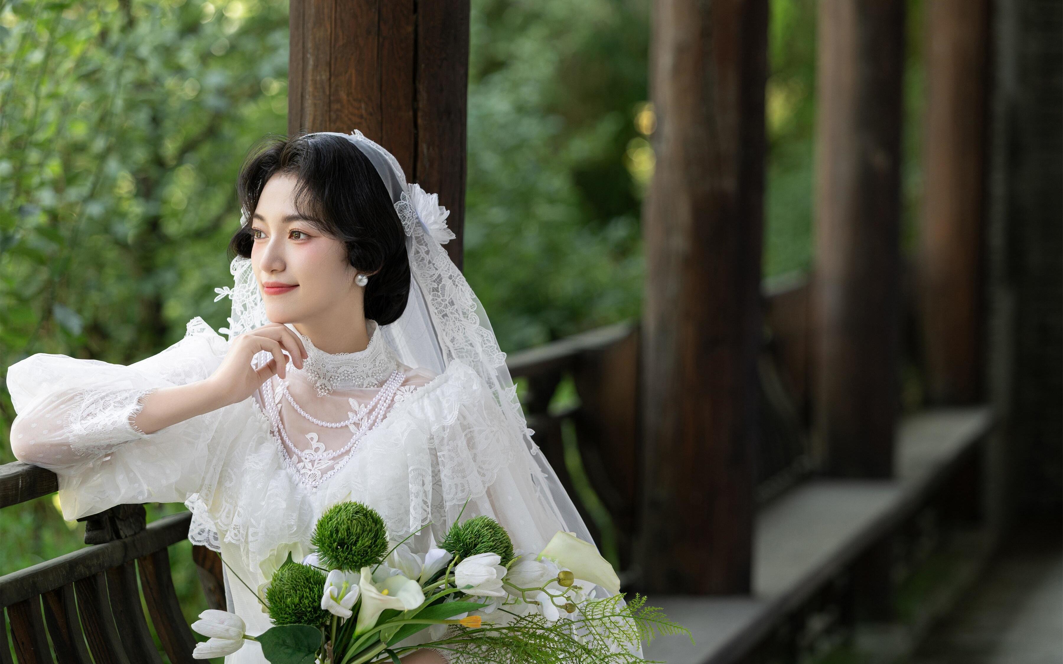 【拍了套民国风园林婚纱照宿命感满满】