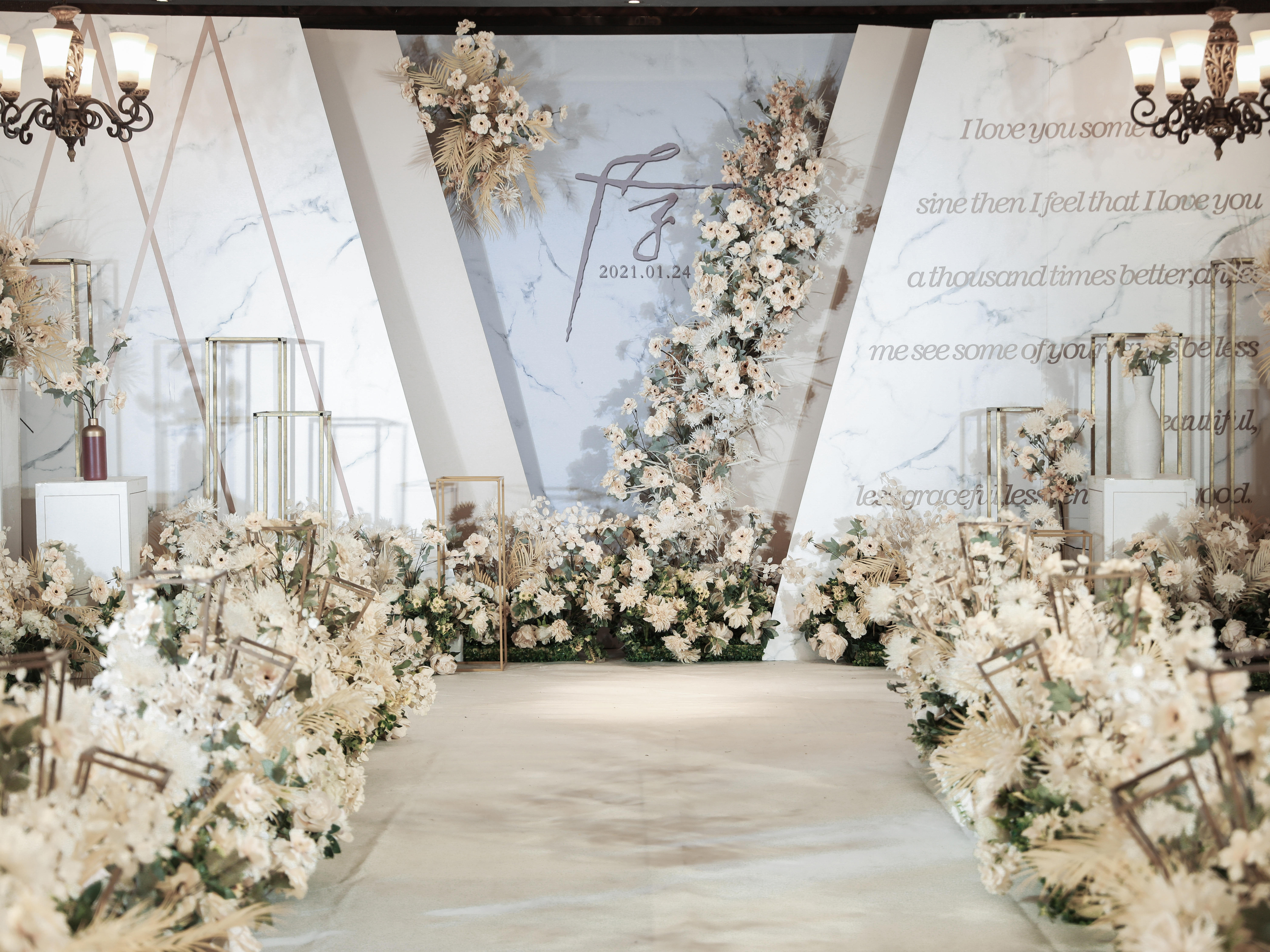 【艺空间婚礼】香槟白色温暖优雅系婚礼《守望相助》