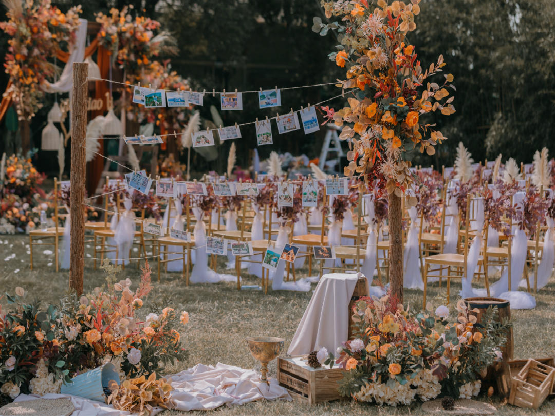 【维卡婚礼】实景户外婚礼+音响+水晶椅+四大包干