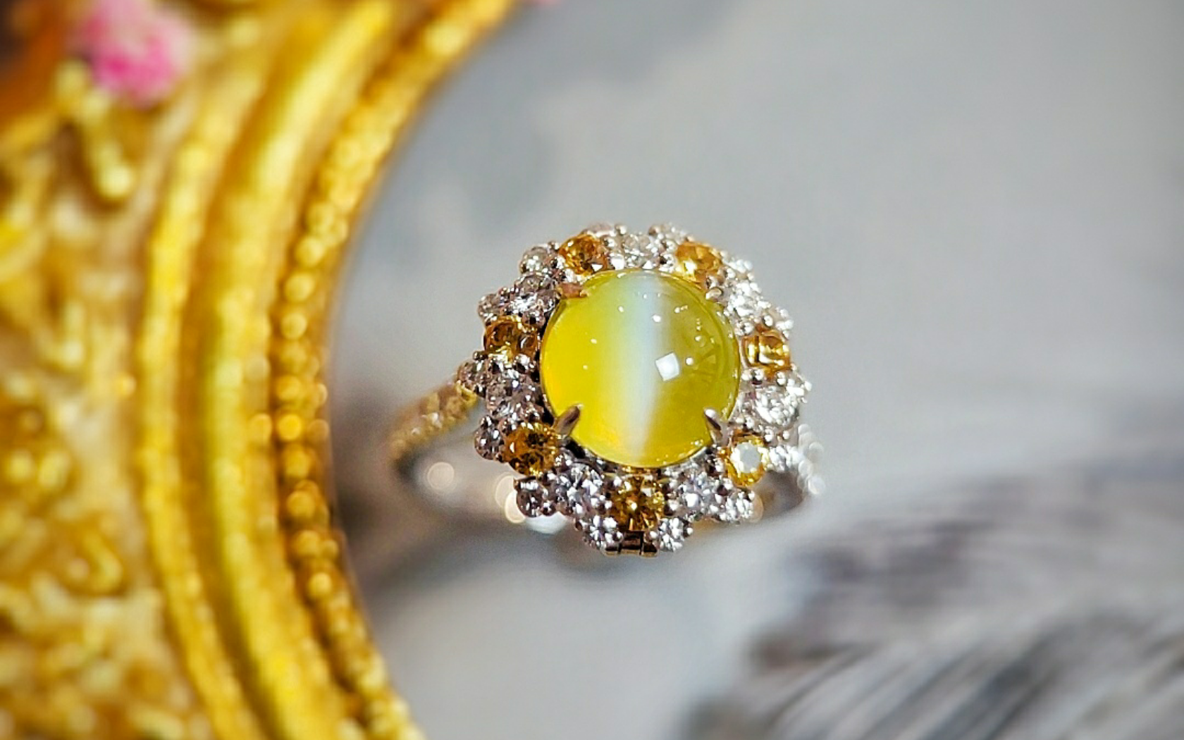 秘密花园系列哈尼色猫眼戒指