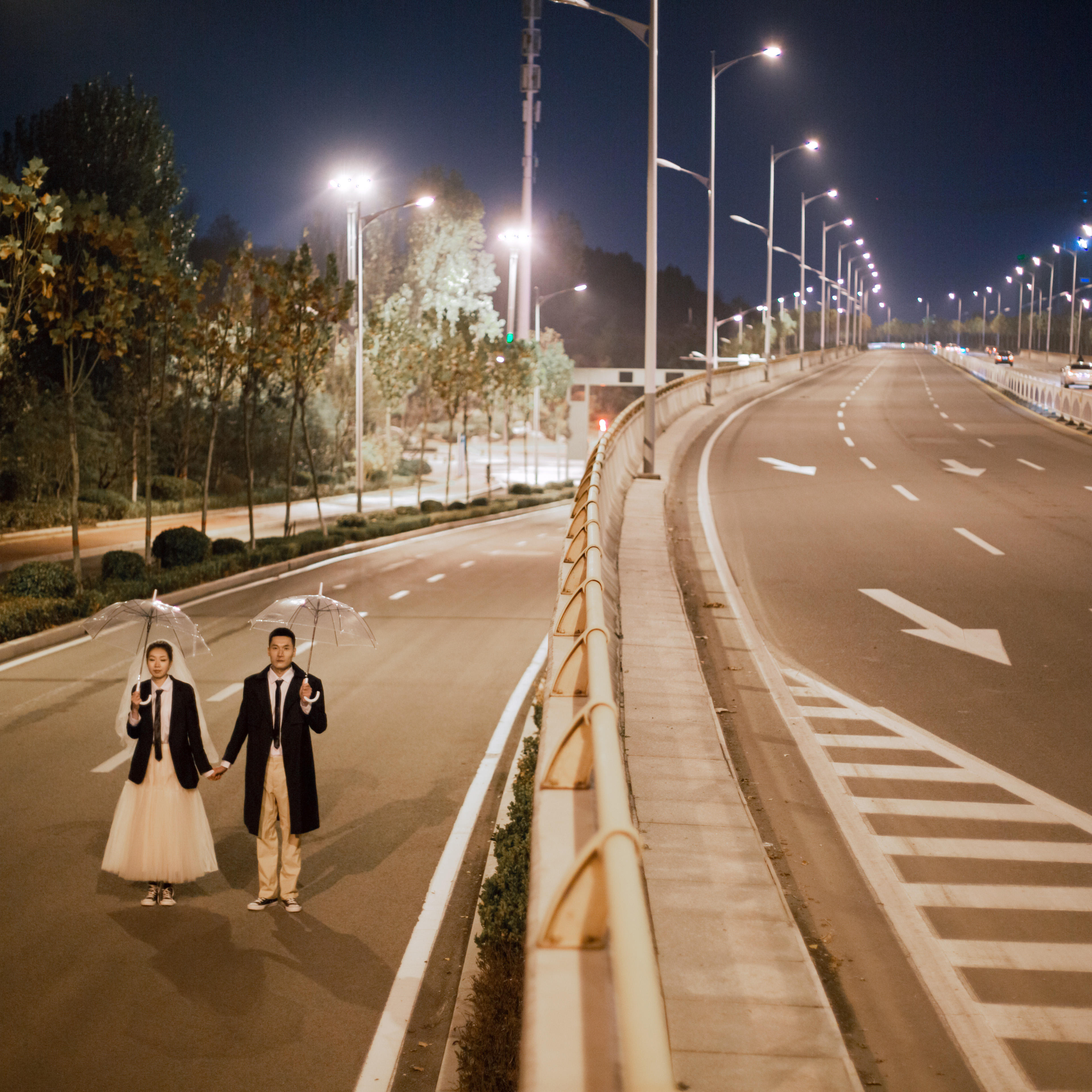 薛城街拍夜景马路大桥城市旅拍
