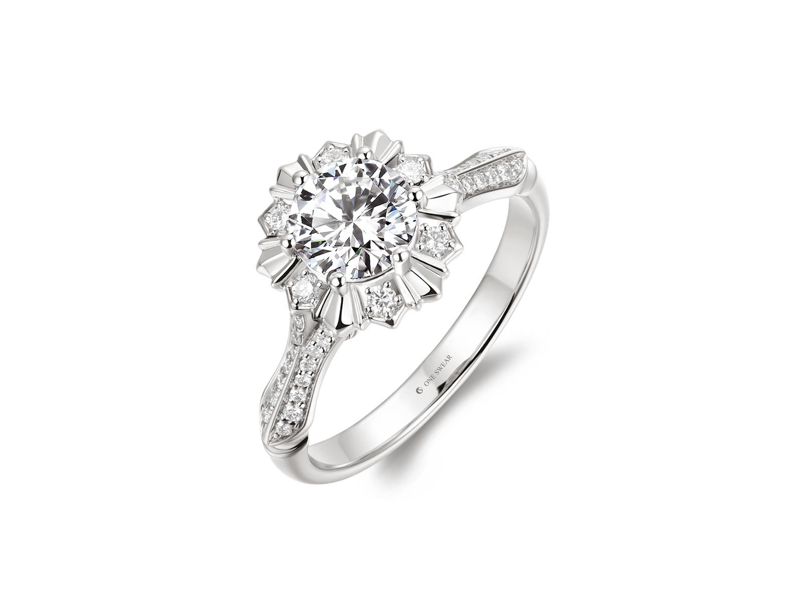 梵誓-勋章 简约欧式K金/铂金结婚订婚钻戒