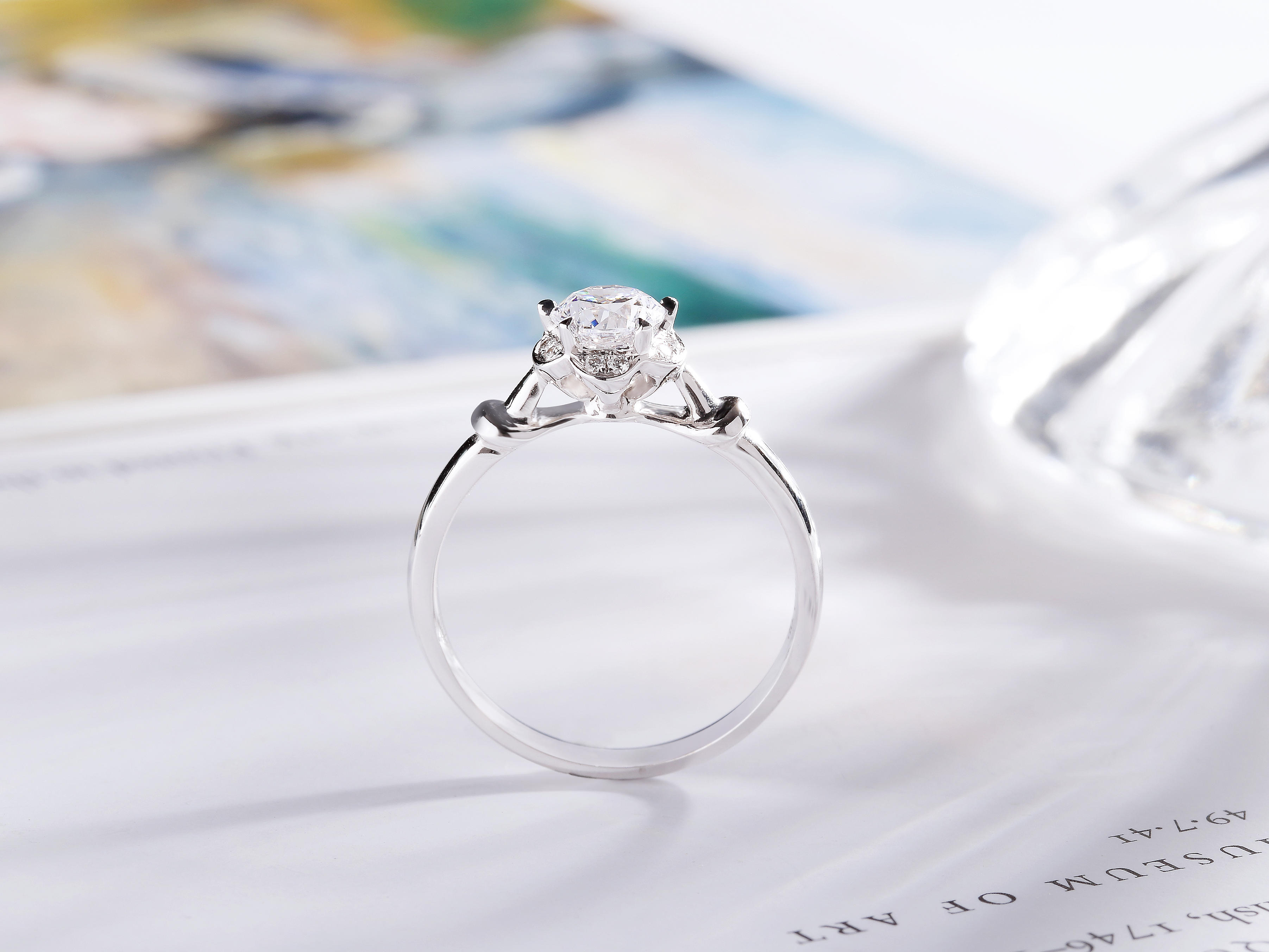 结婚钻戒18K白金彩金钻石戒指女正品订婚