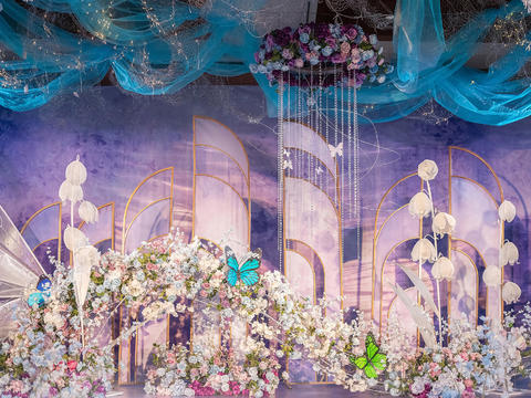薄荷园婚礼|粉紫花园式华丽婚礼