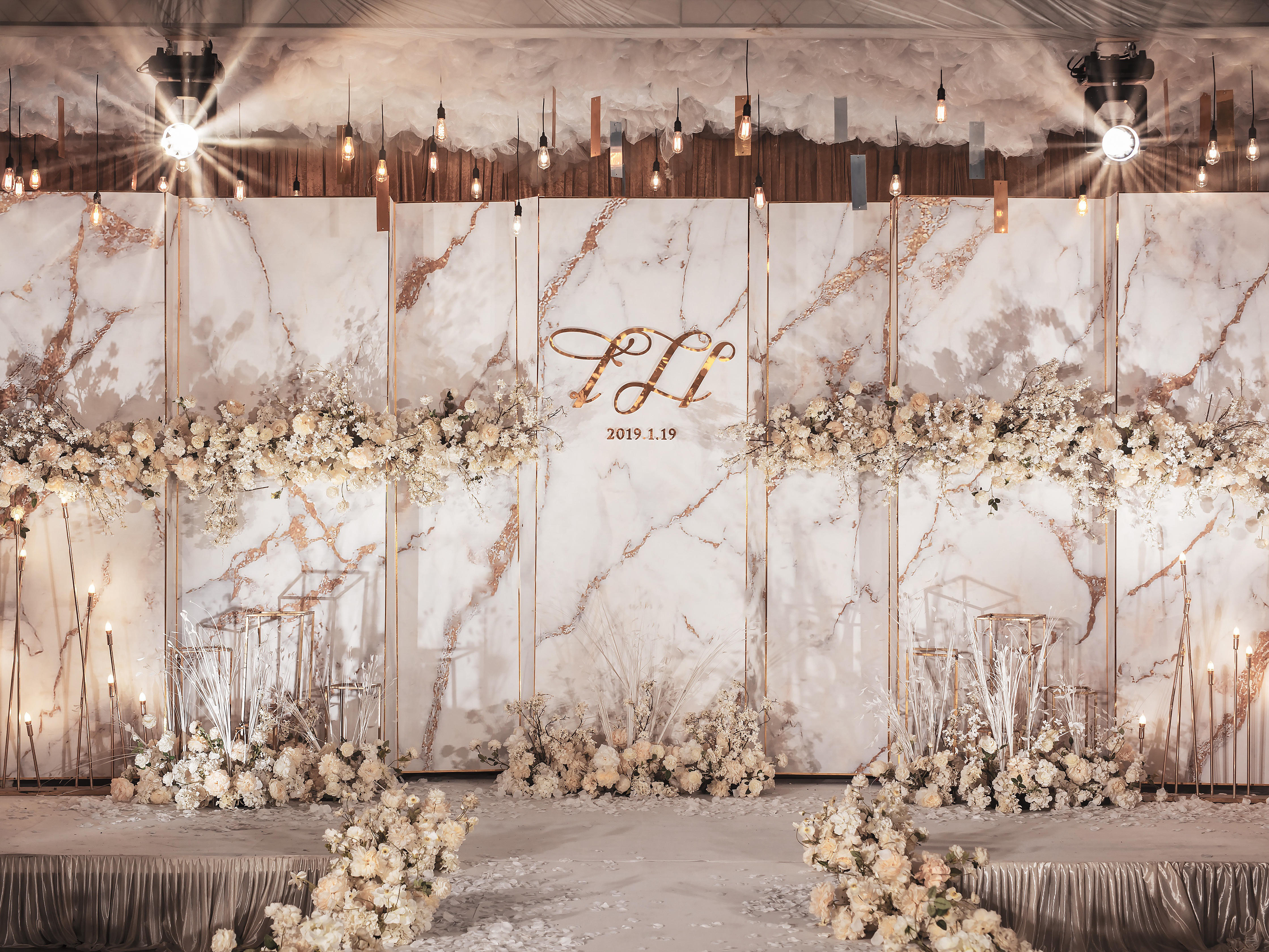 【大雅婚礼】秋季限定-香槟色大理石简约定制婚礼