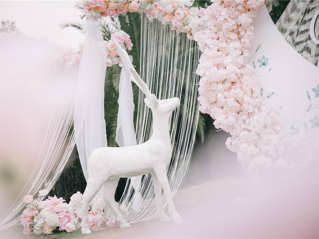 《皓雪》唯美马卡龙粉色户外婚礼