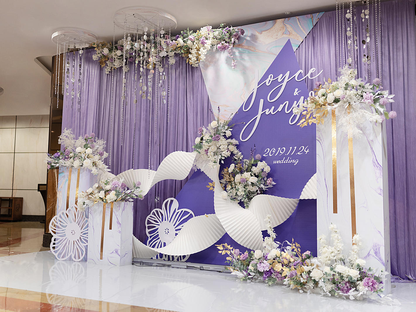 【紫语】小预算婚礼布置 留影区签到区相片区布置 
