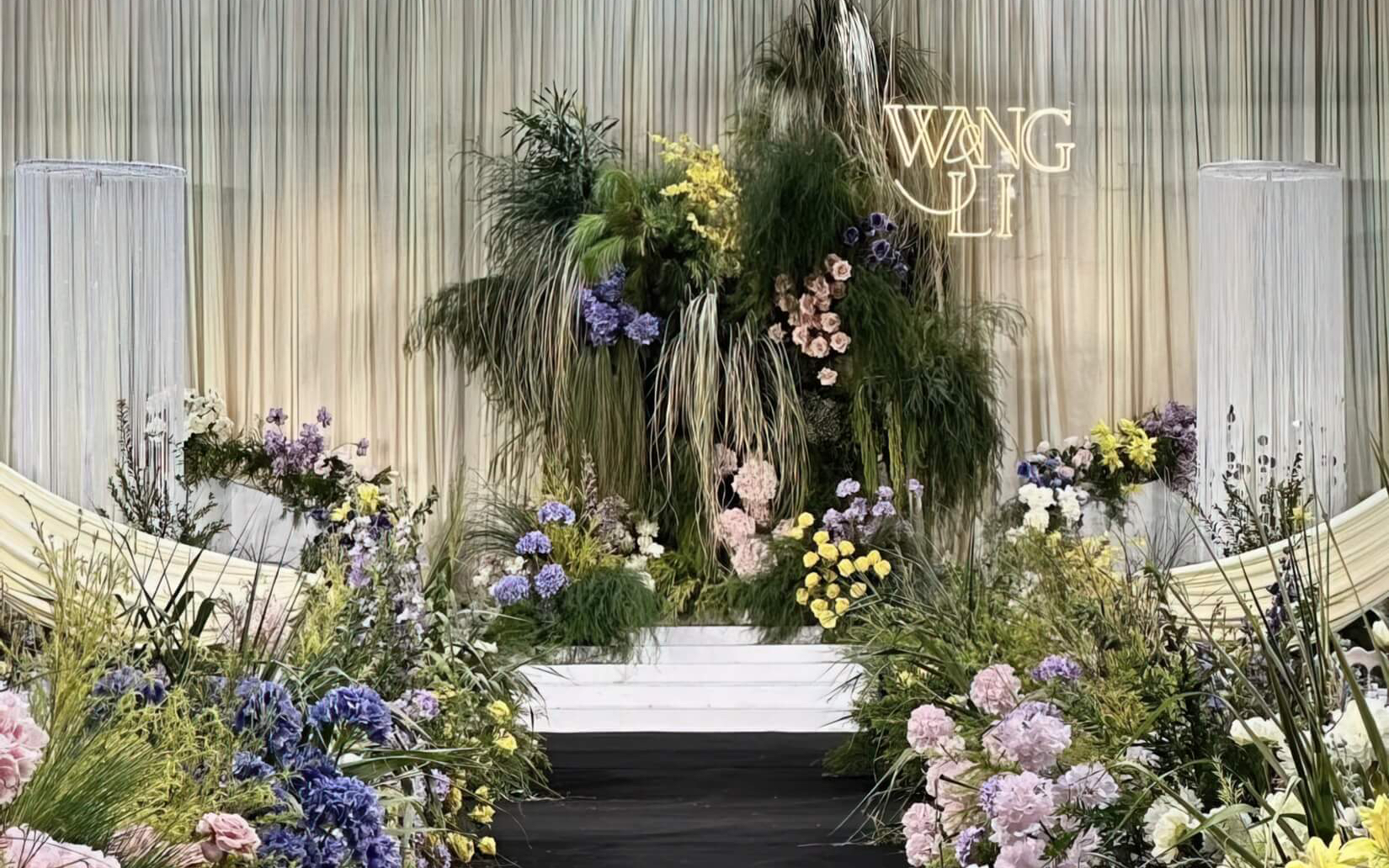 香槟绿色韩式布幔婚礼