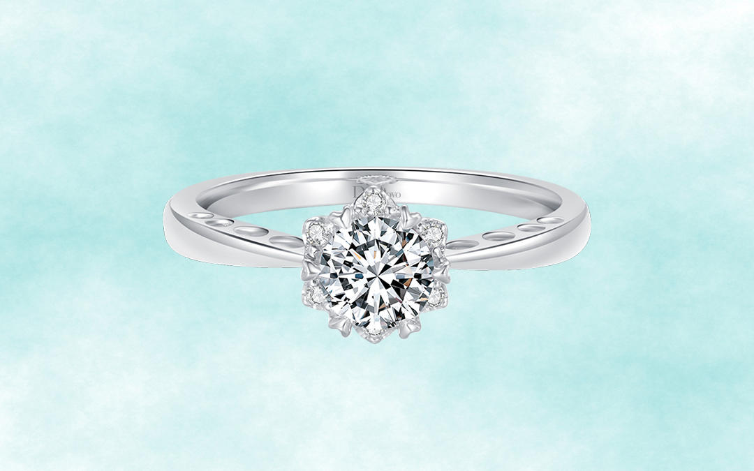 【求婚必备】心形戒托/天然钻石戒指/豪华显钻