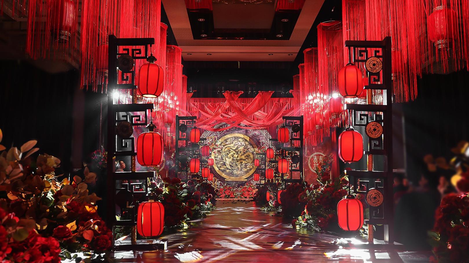 红色系中式婚礼 万豪酒店