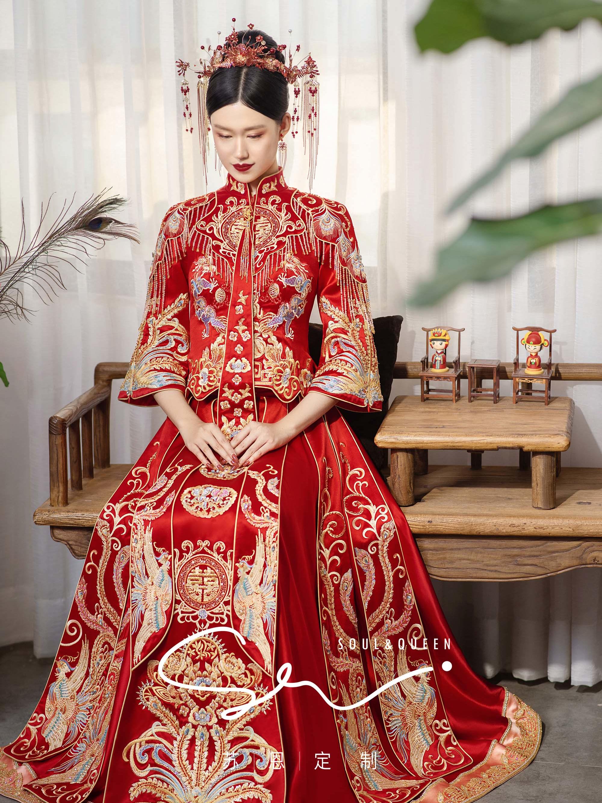 【7件套超值性价比】婚纱礼服中式轻奢新娘婚礼套餐