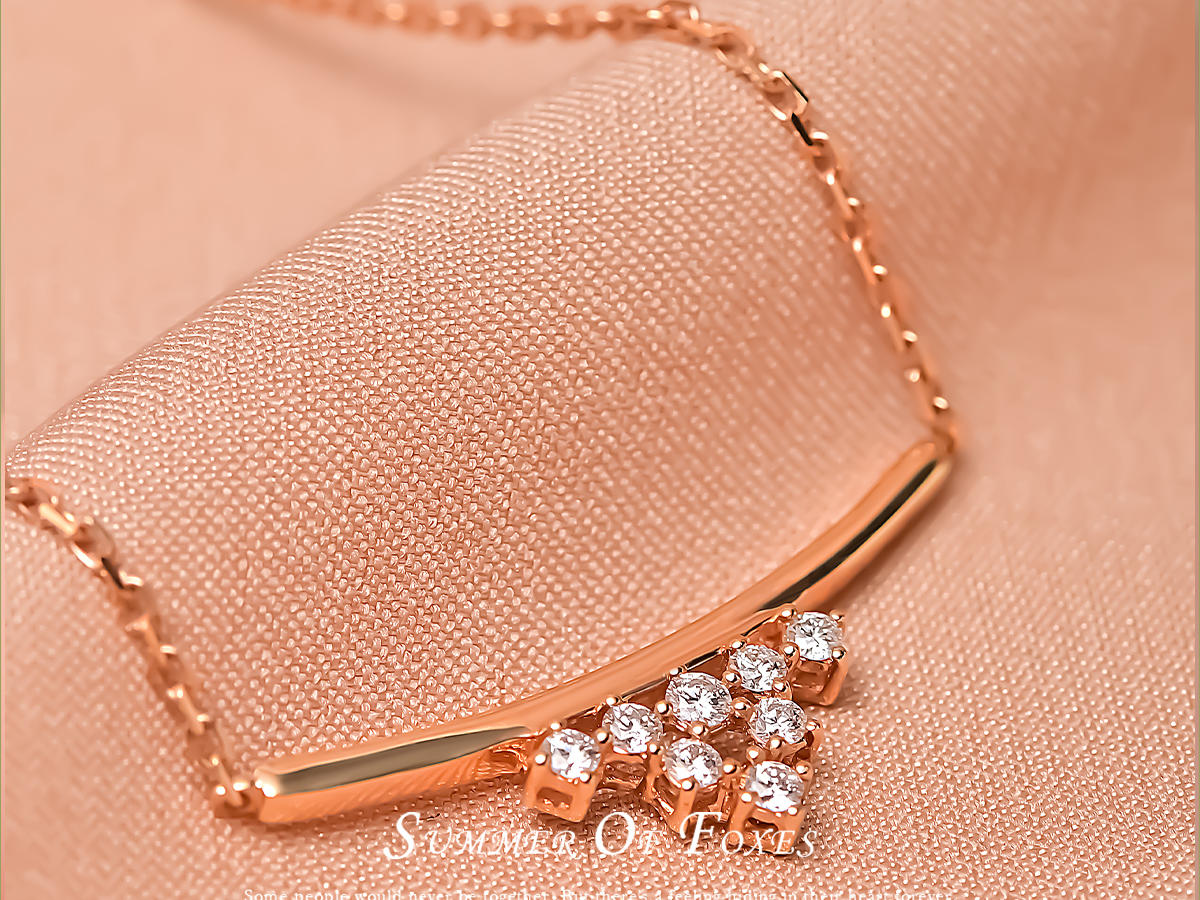 狐狸的夏天「金字塔」18K金锁骨链|生日礼物