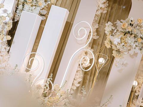 （花海阁▪中国）调色盘上的香槟色婚礼-室内婚礼