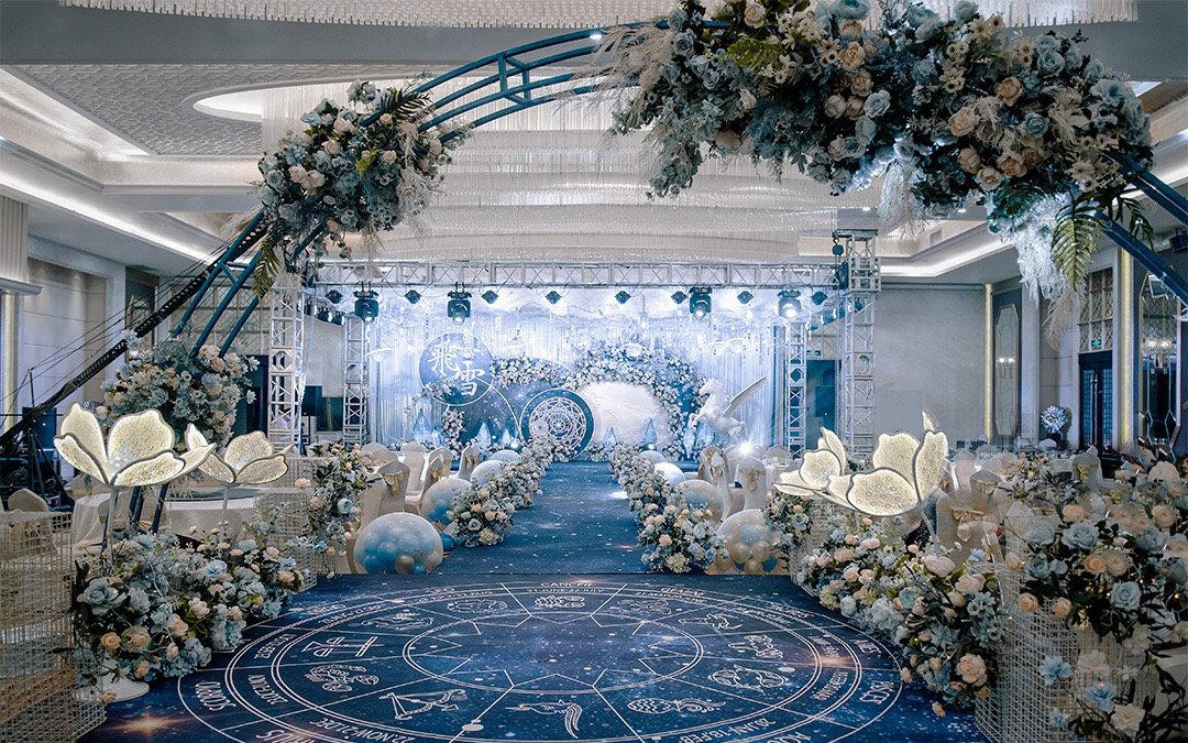 蓝色星空 吊顶 创意 定制婚礼