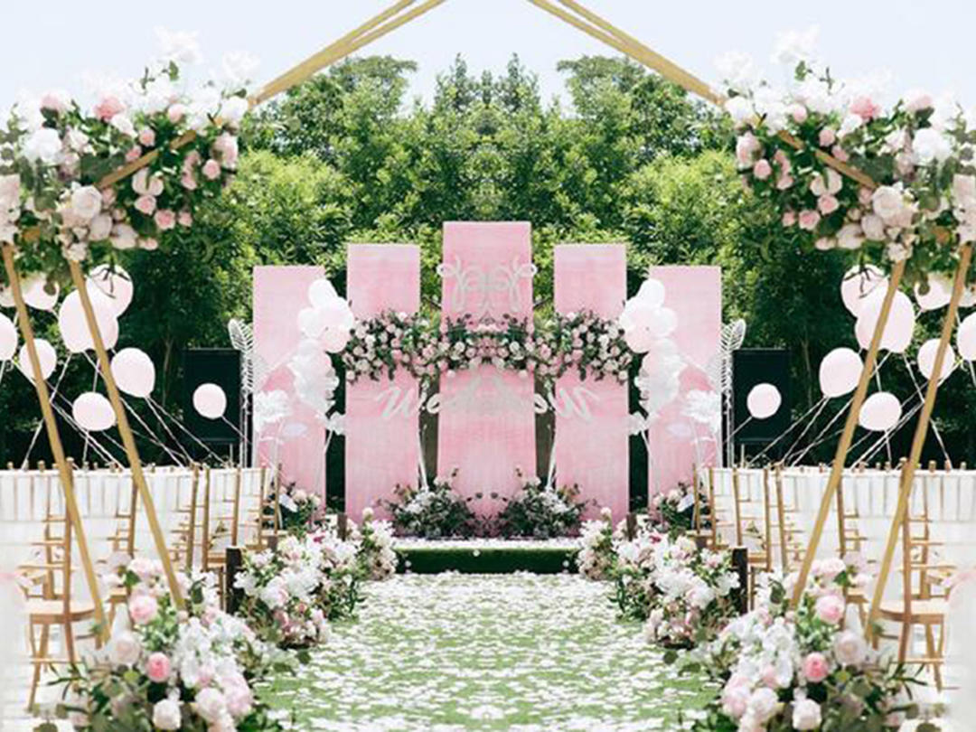 【笙瑟婚礼】粉色温馨浪漫户外婚礼——含资深四大