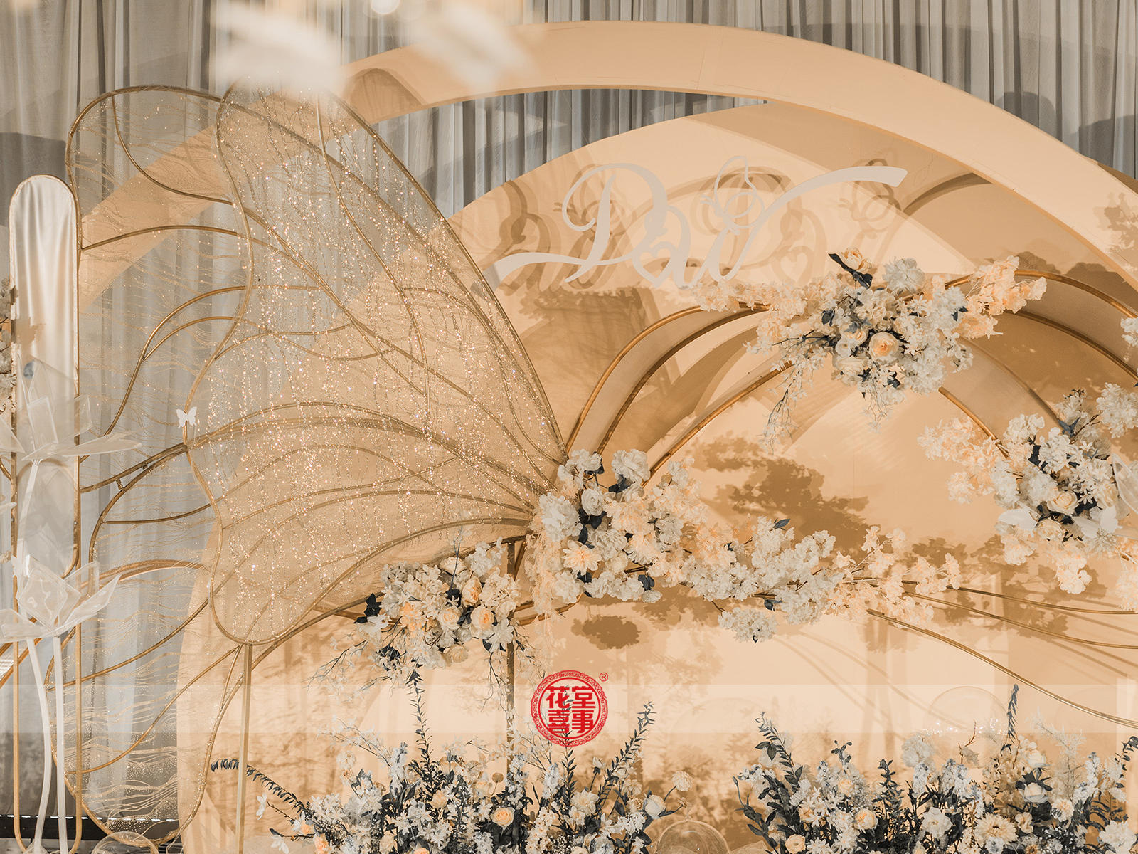 【花堂喜事】一梦幻翅膀香槟色婚礼