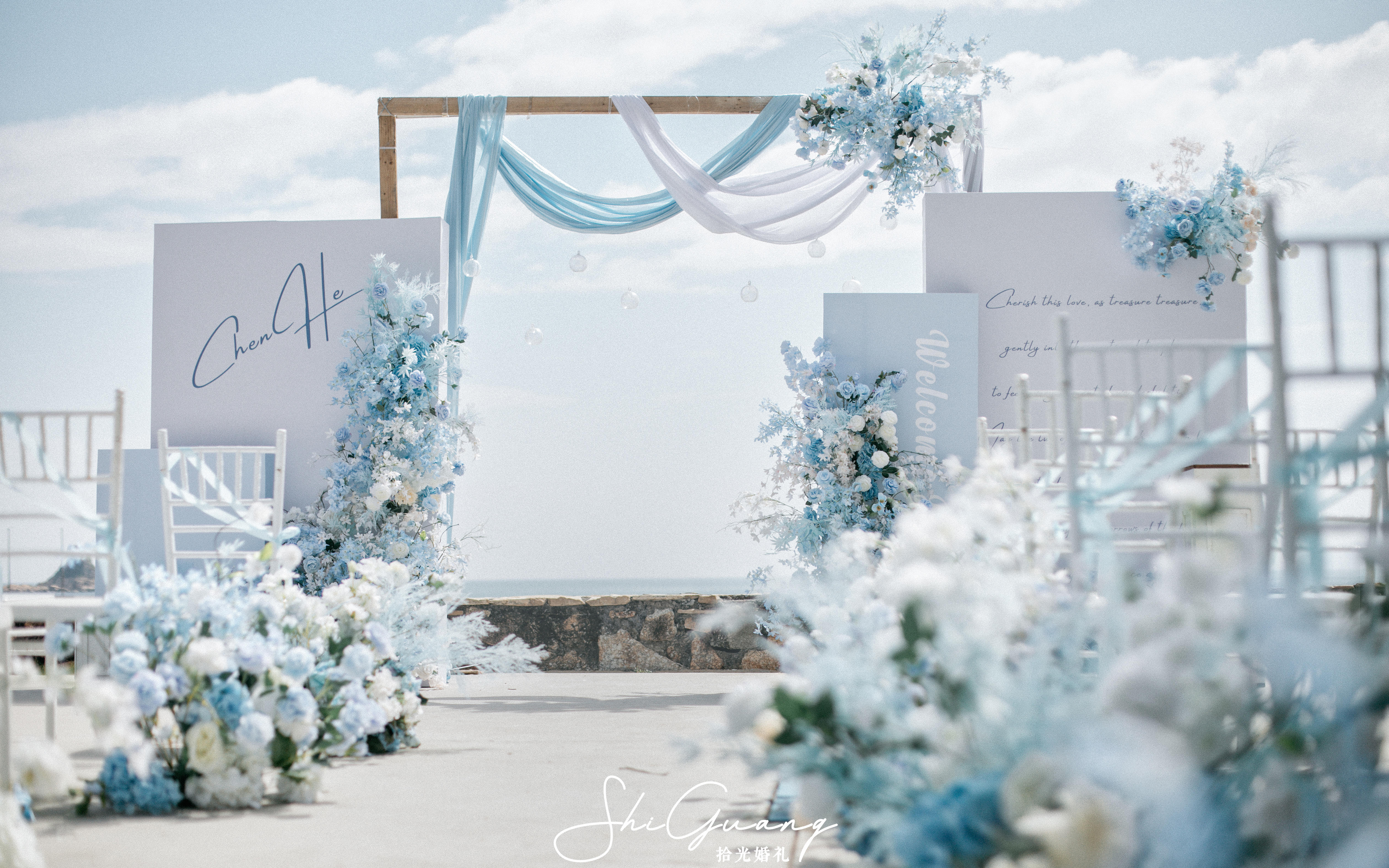 超值性价比|大梅沙海边婚礼+五大金刚+灯光+婚纱