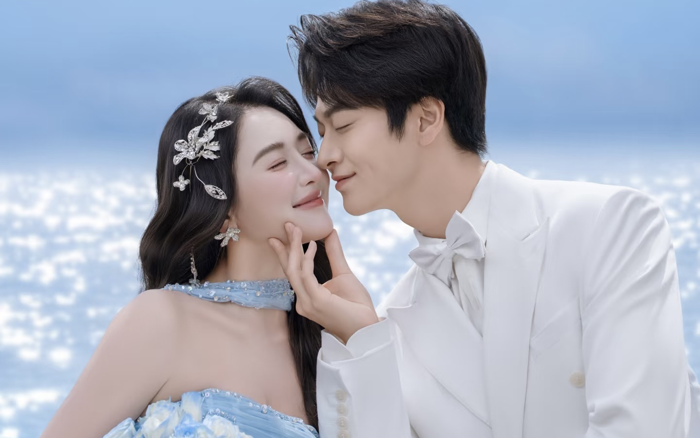 藍(lán)色花神婚紗照和星星海簡直不要太配了?? 