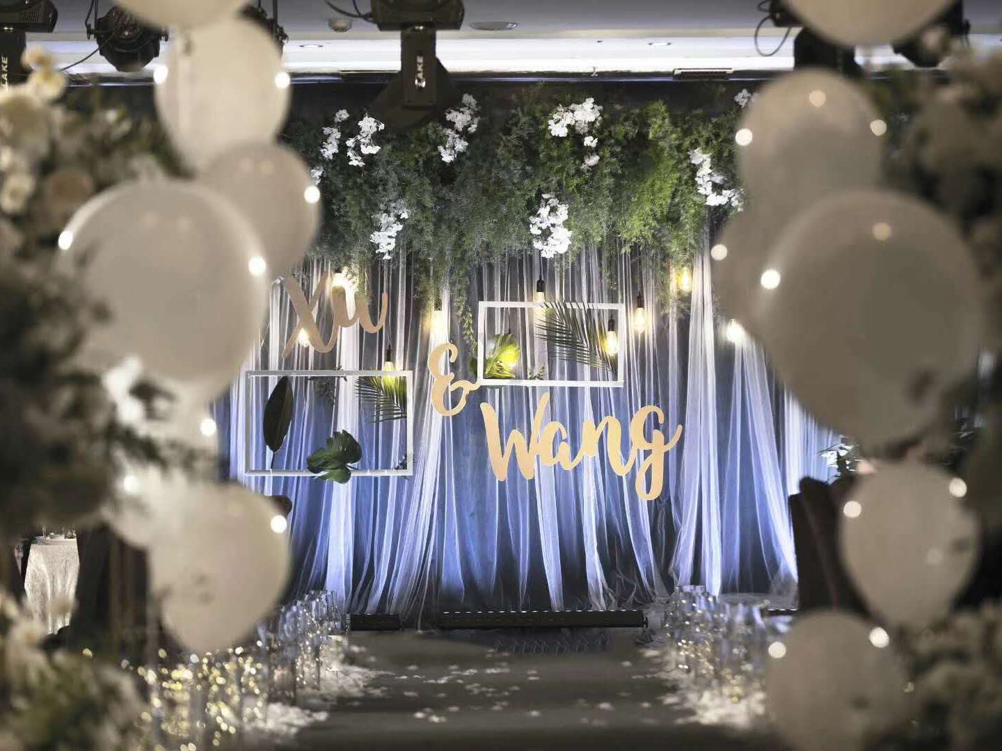 韩式浪漫！时尚韩式淡蓝色+浪漫氦气球婚礼