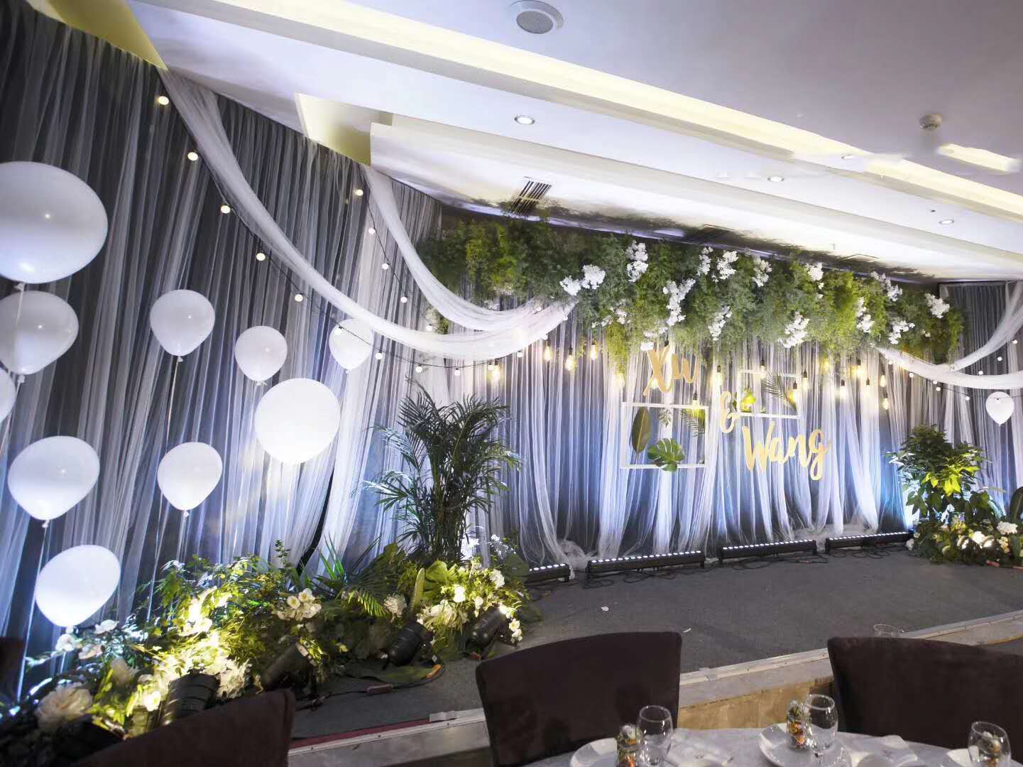 韩式浪漫！时尚韩式淡蓝色+浪漫氦气球婚礼