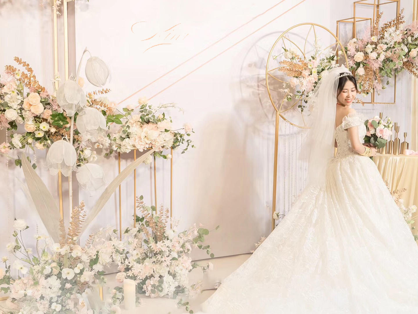 高雅、大气的香槟裸色婚礼，来一场“裸色公主风”