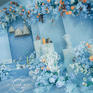 淡雅舒适度极简蓝色婚礼布置含四大